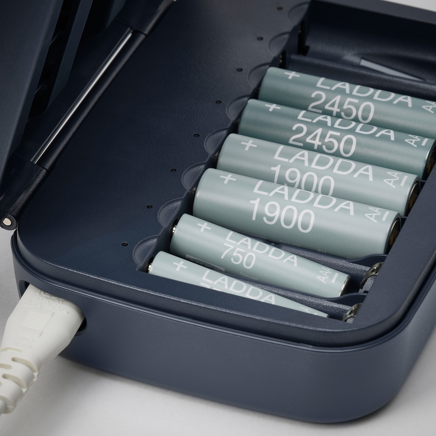 LITOSFÄR battery charger with storage dark blue - IKEA