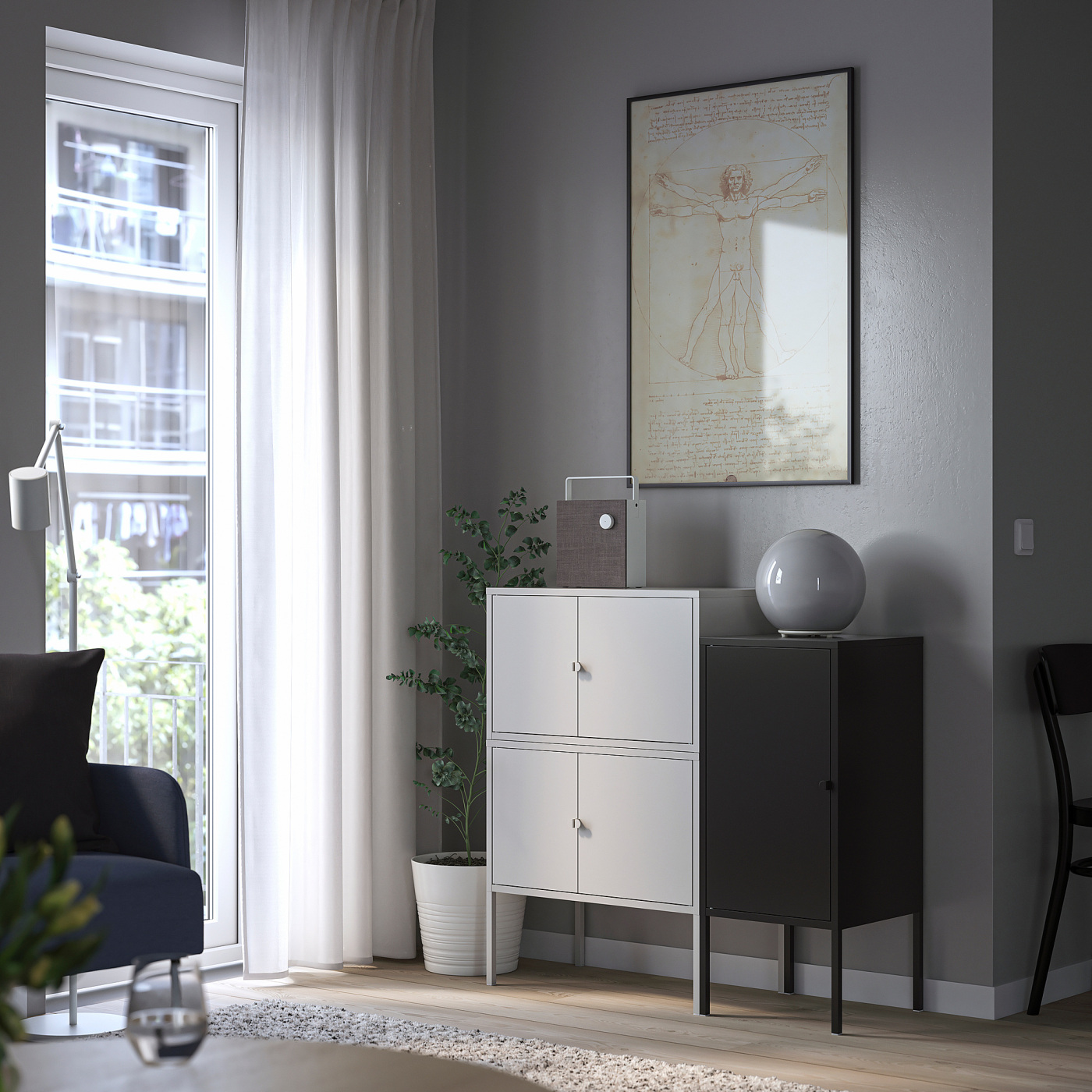 LIXHULT cabinet combination grey/anthracite - IKEA