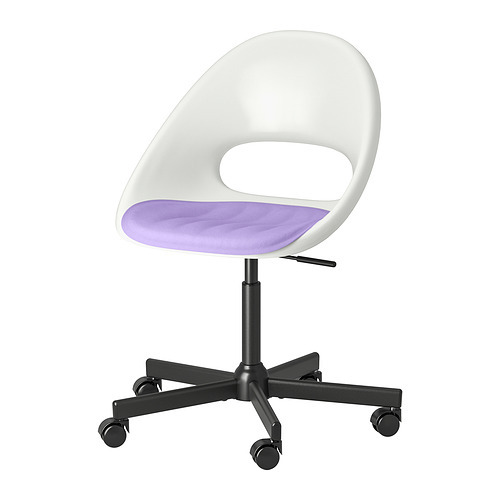 LOBERGET / MALSKÄR swivel chair + pad white black/dark grey - IKEA