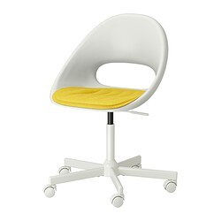 LOBERGET / MALSKÄR swivel chair + pad white/dark grey - IKEA
