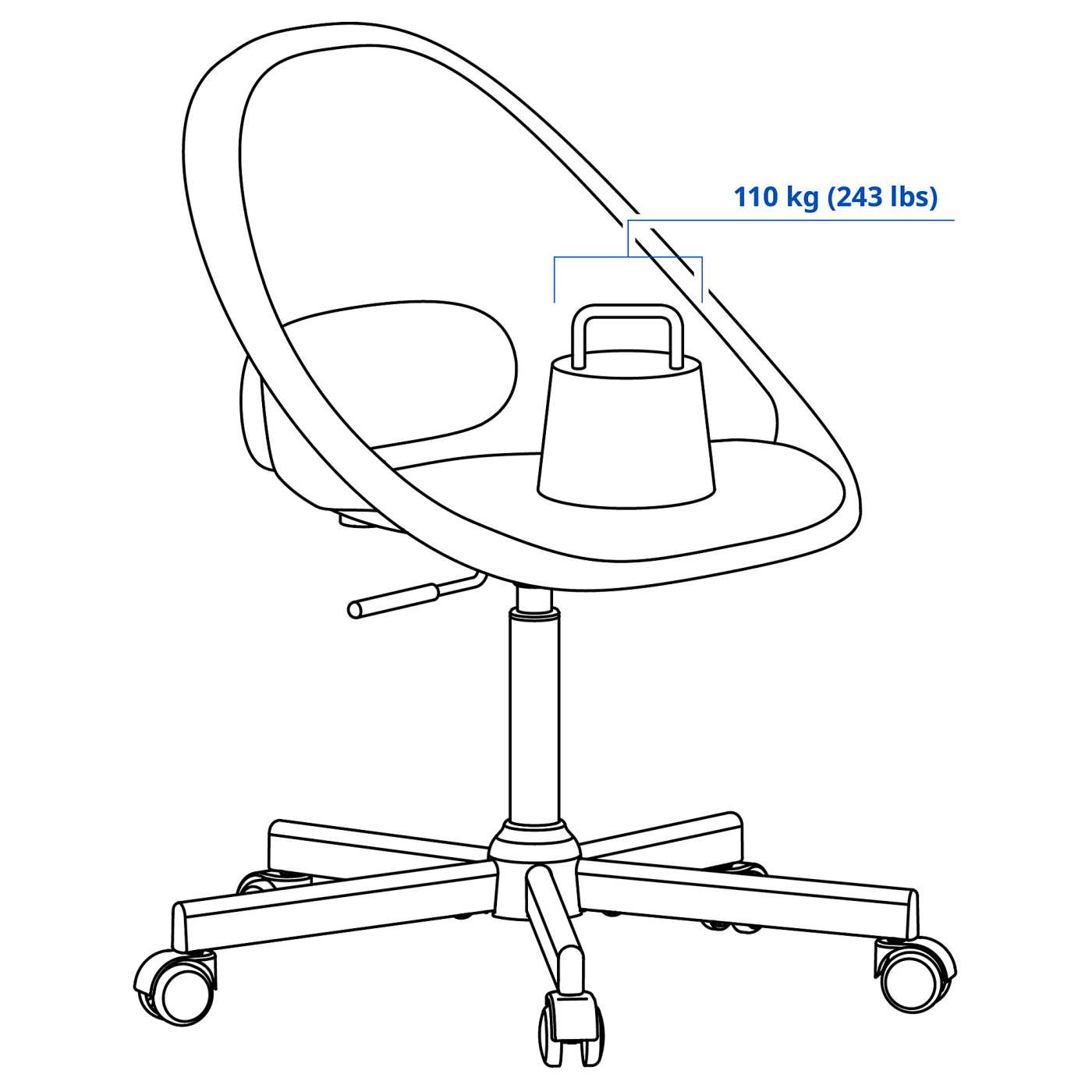 LOBERGET / MALSKÄR swivel chair white/black - IKEA