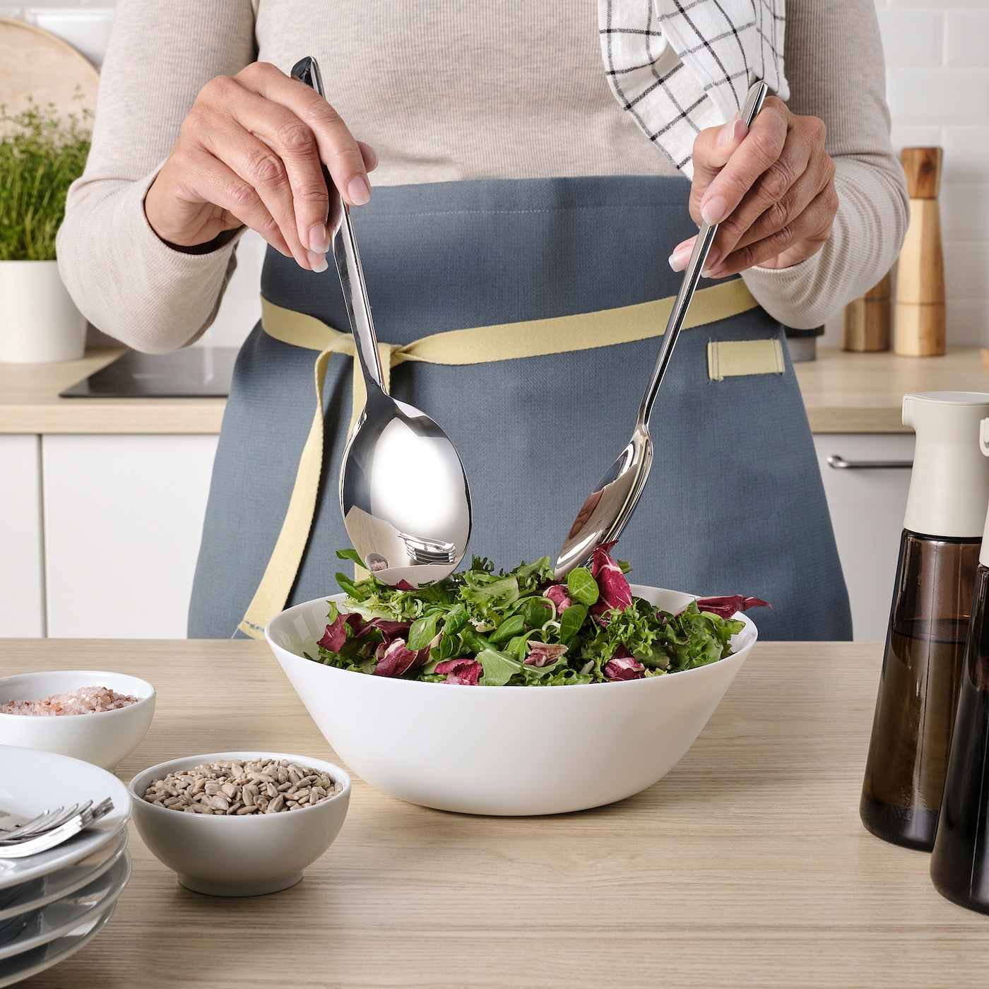 LÖFTESRIK 2-piece salad servers set stainless steel - IKEA