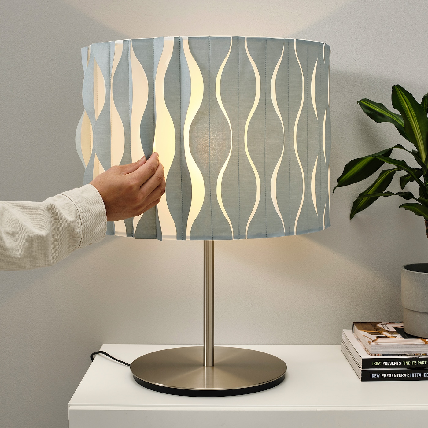 LOKNAS lamp shade blue silver colour IKEA