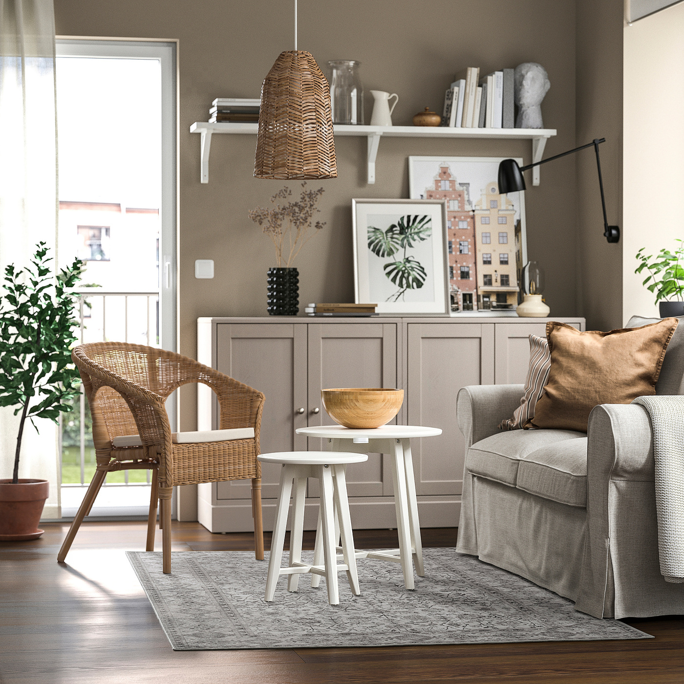 LOKALTÅG rug, low pile beige/grey - IKEA