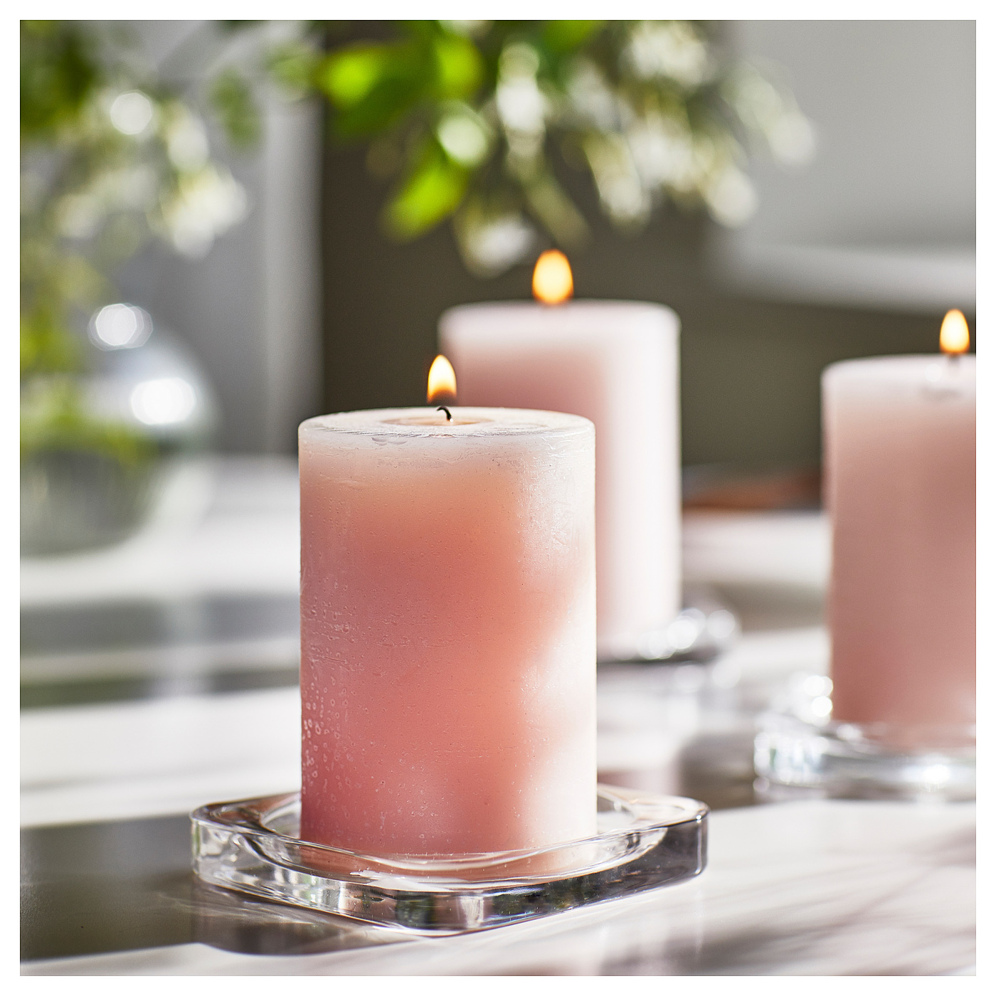 うずら♡ スプール・キューブ・香水瓶・プリンタートレー♡ LUGNARE scented pillar candle Jasmine/pink - IKEA