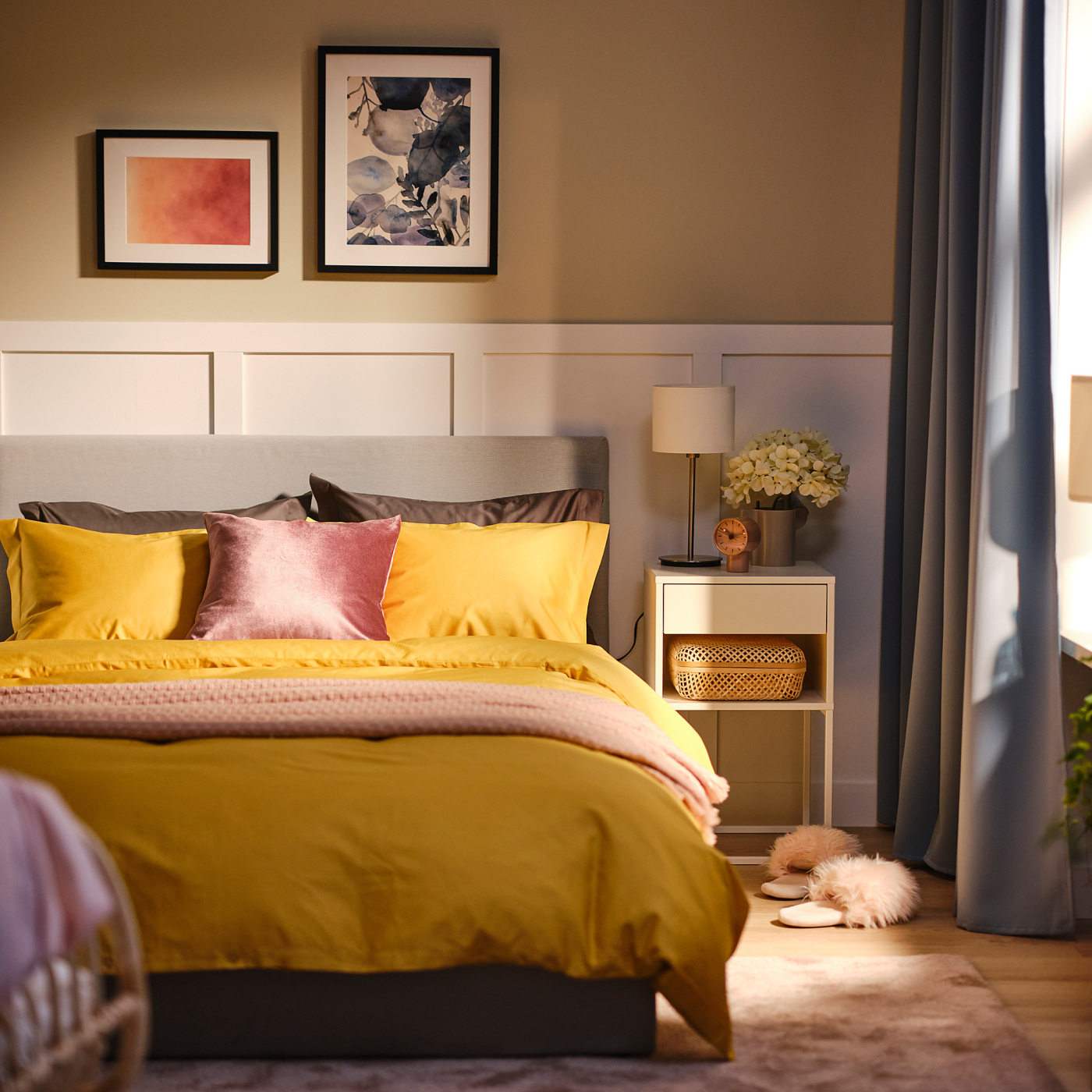 LUKTJASMIN ルクトヤスミン- 掛け布団カバー＆枕カバー3セット LUKTJASMIN duvet cover and 2 pillowcases yellow - IKEA