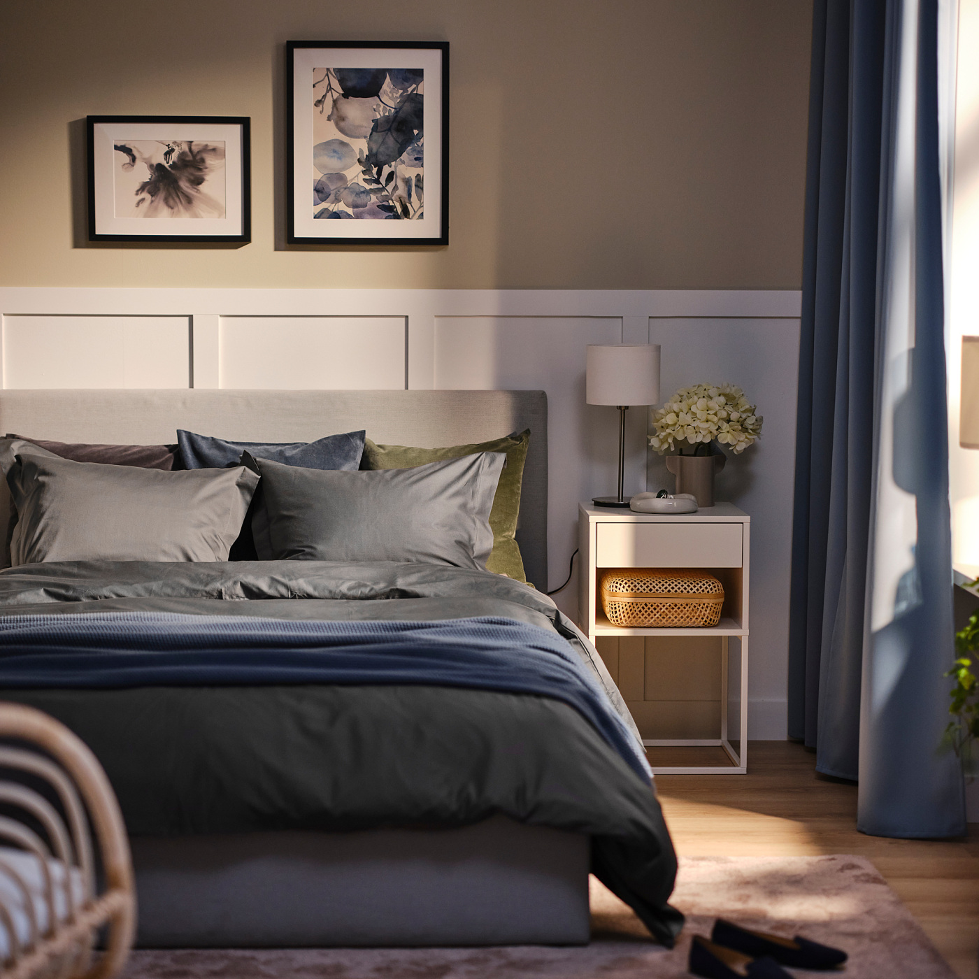 LUKTJASMIN カバー・シーツセット ダブル ルクトヤスミン LUKTJASMIN duvet cover and pillowcase dark grey - IKEA