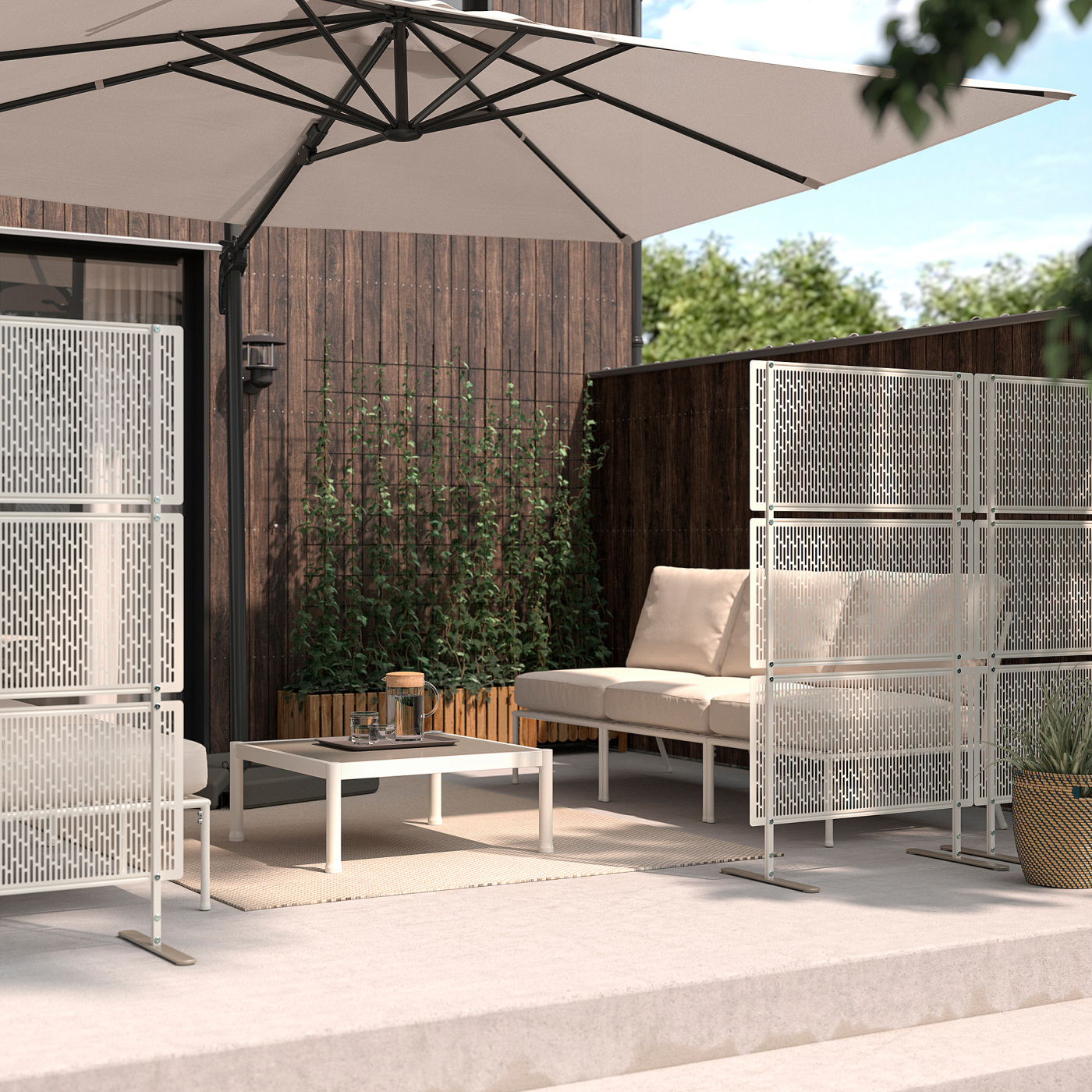 LUNGÖN privacy screen off-white indoor/outdoor - IKEA