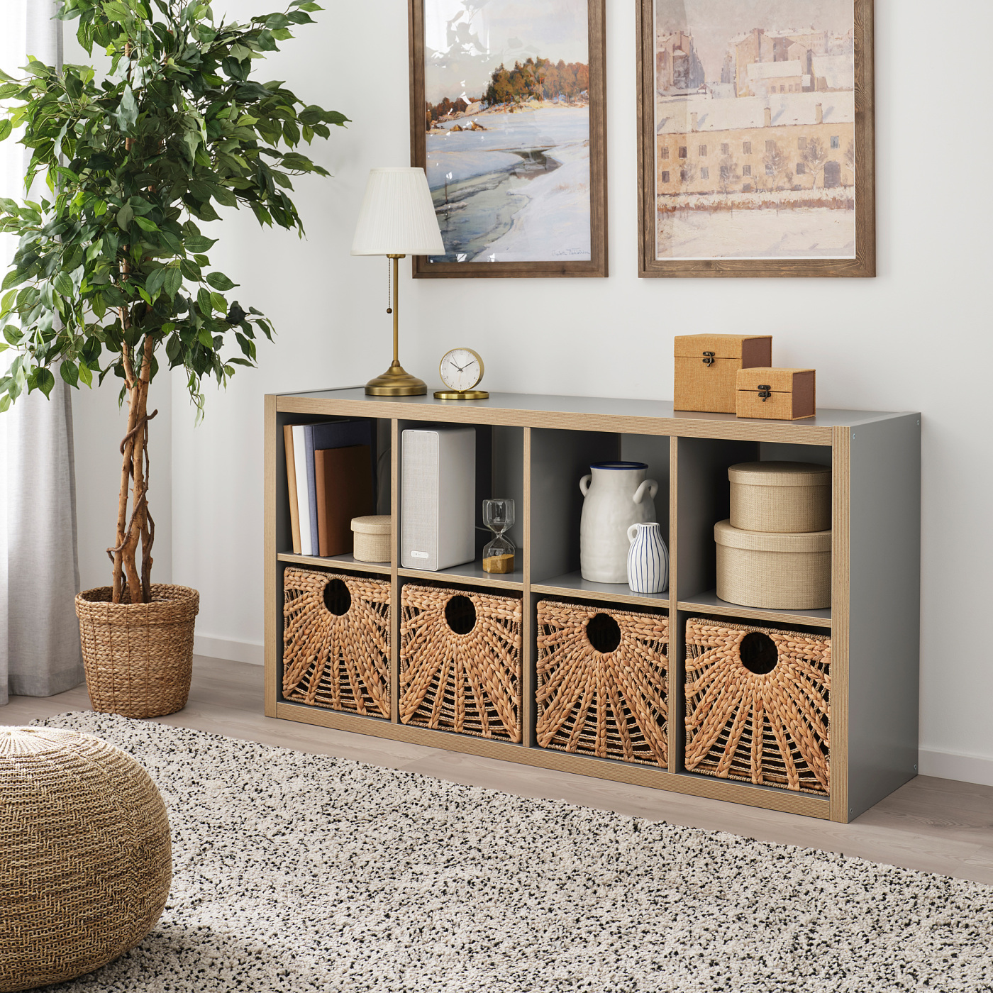 LUSTIGKURRE basket natural water hyacinth/seagrass - IKEA
