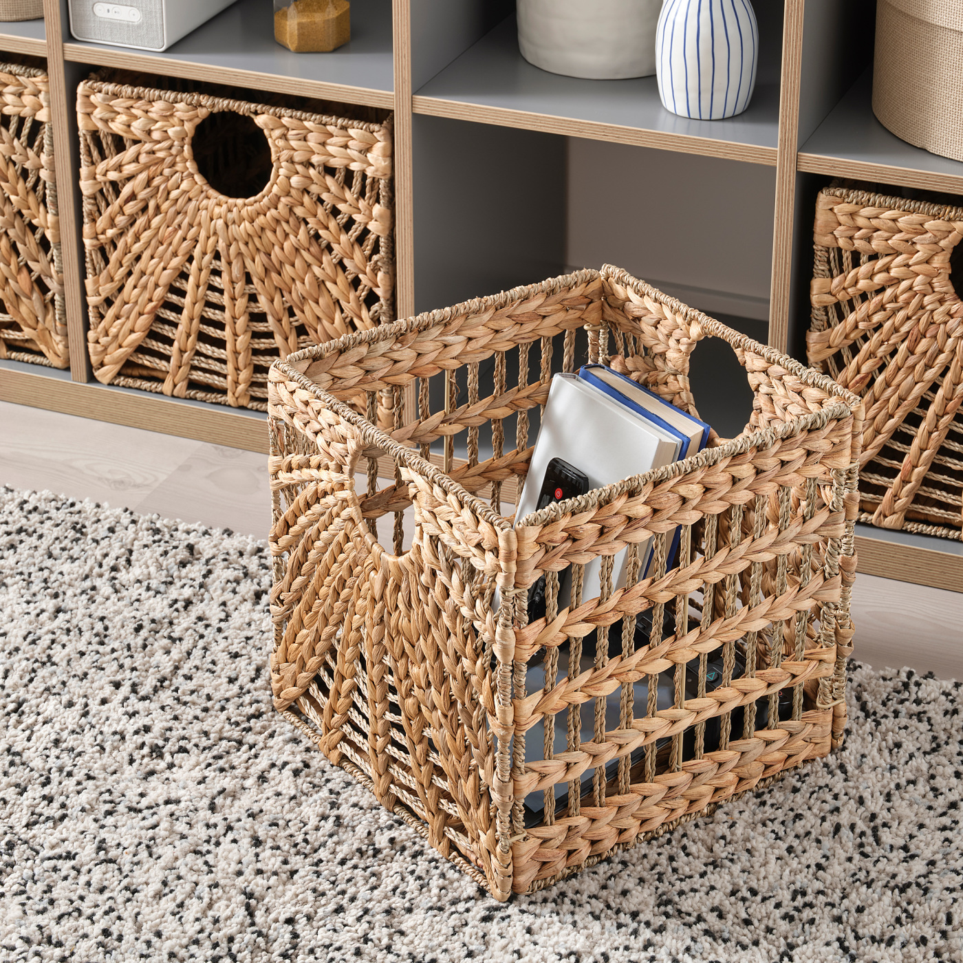 LUSTIGKURRE basket natural water hyacinth/seagrass - IKEA