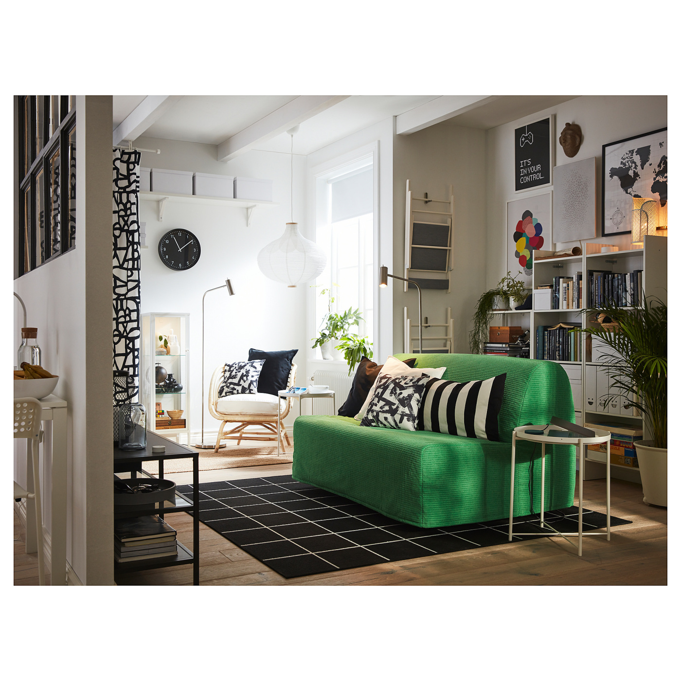 LYCKSELE MURBO 2-seat sofa-bed Vansbro bright green - IKEA