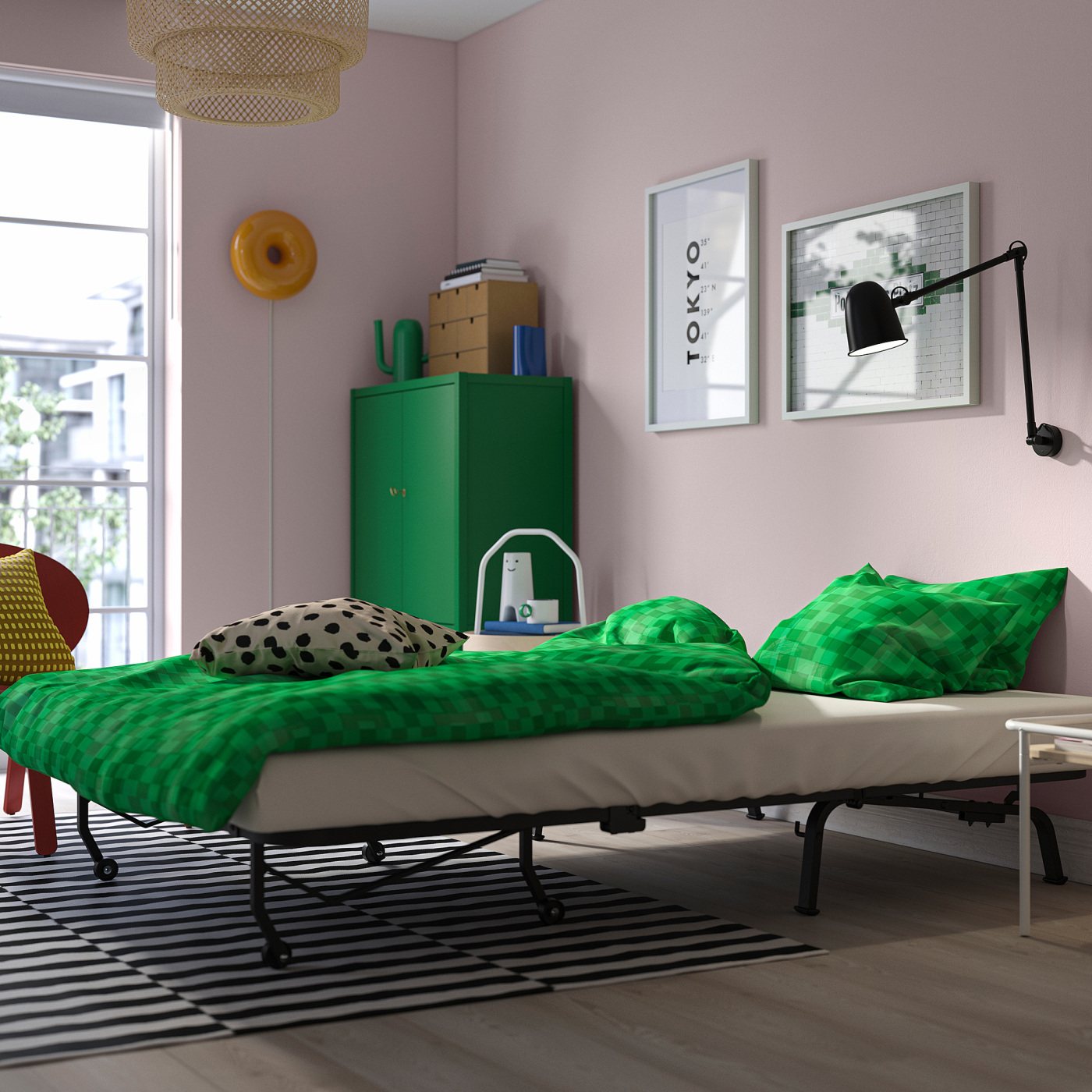 LYCKSELE MURBO 2-seat sofa-bed Vansbro yellow - IKEA