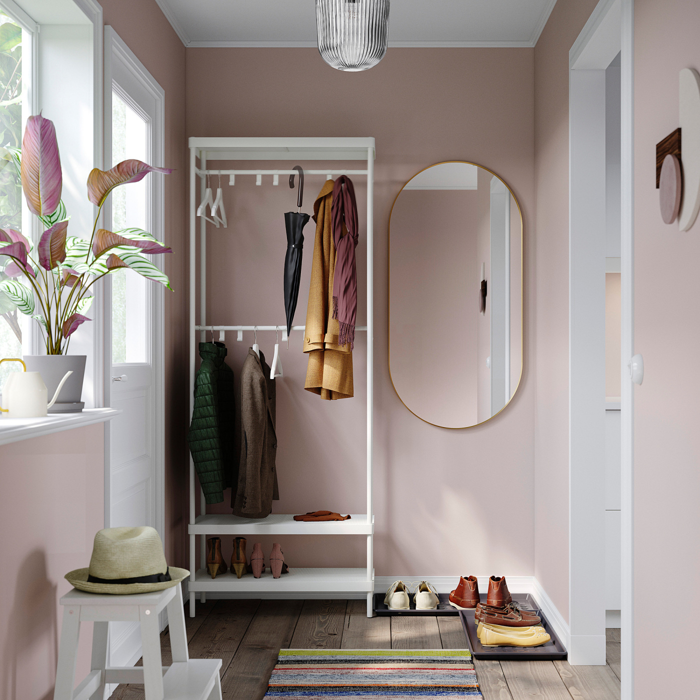 MACKAPÄR / BAGGMUCK hallway furniture, set of 4 white/grey - IKEA