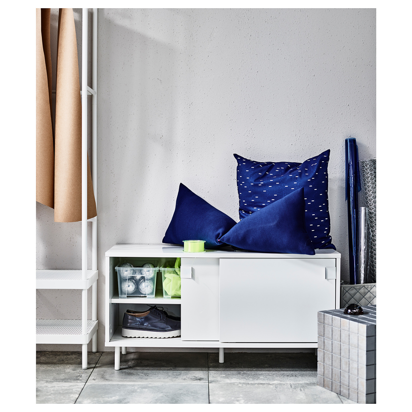 MACKAPÄR bench with storage compartments white - IKEA