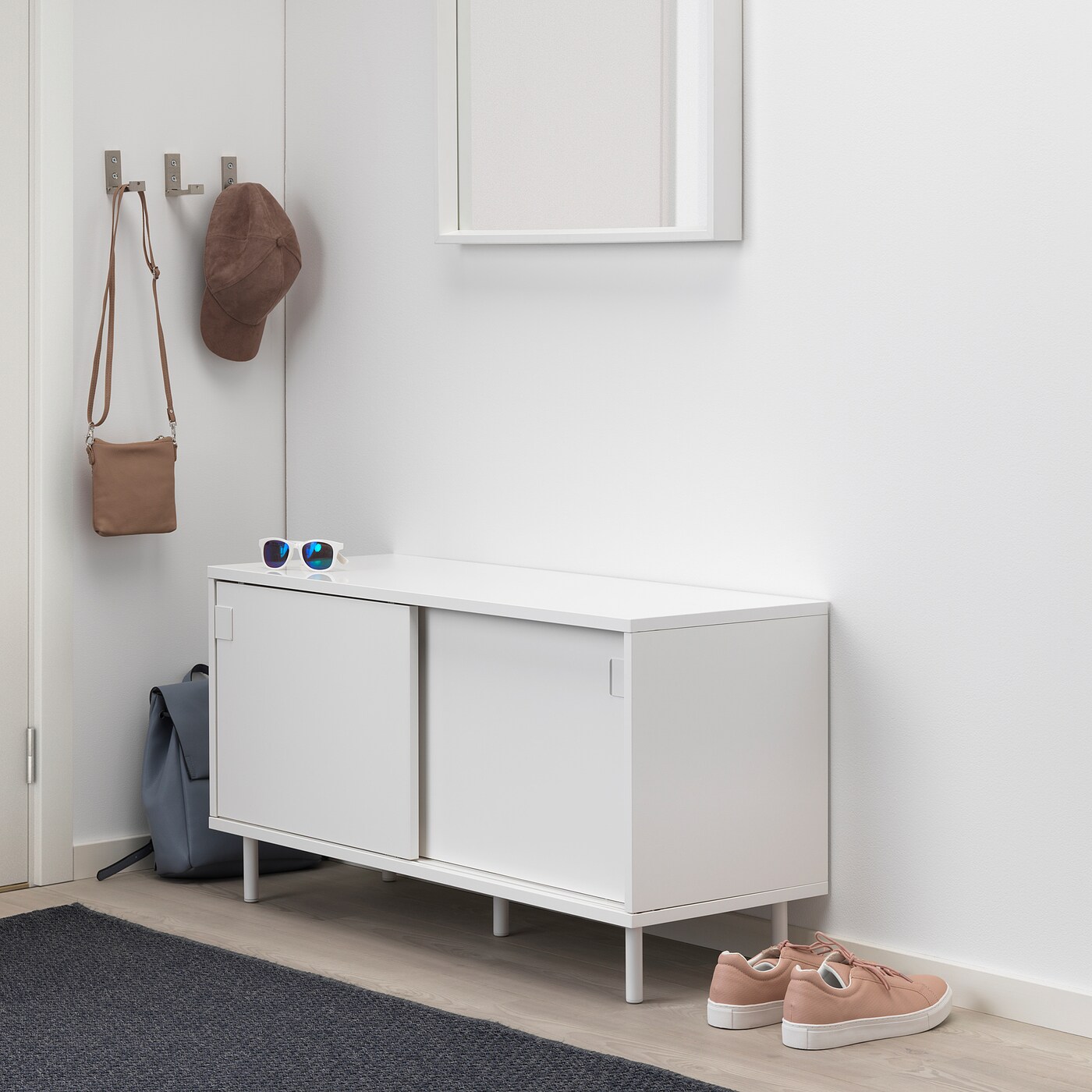 MACKAPÄR bench with storage compartments white - IKEA