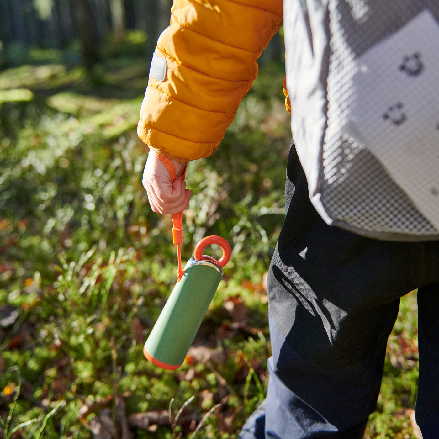 MAJBAGGE hand-powered LED torch green/orange - IKEA