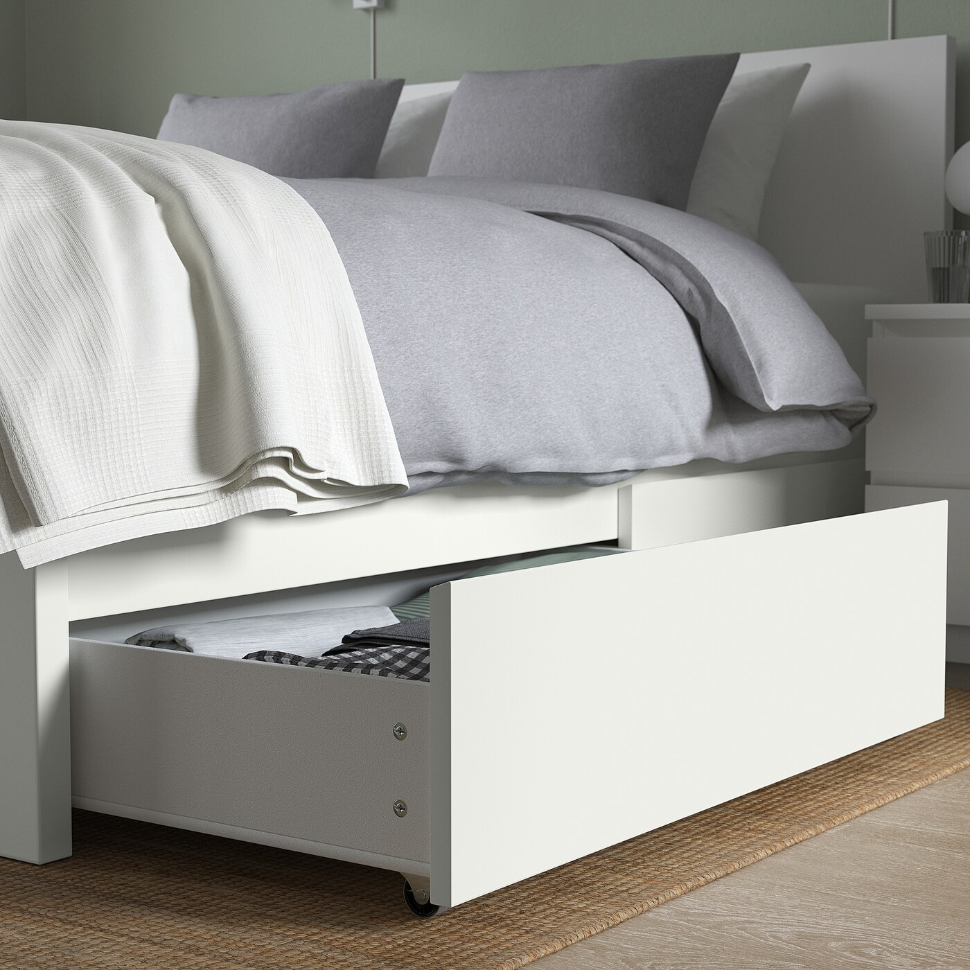 MALM bed frame, high, w 4 storage boxes white - IKEA MALM bed frame, high, w 4 storage boxes white - IKEA