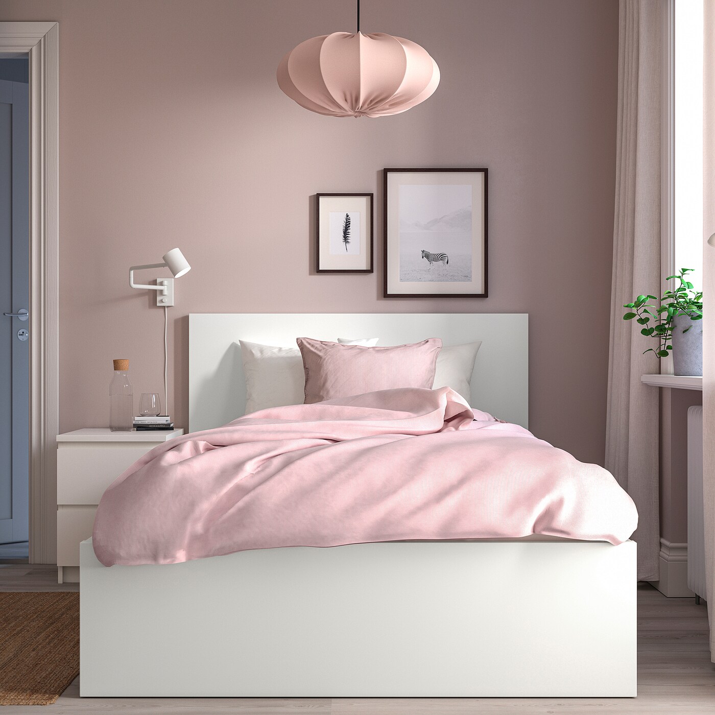 MALM bed frame, high white/Luröy - IKEA