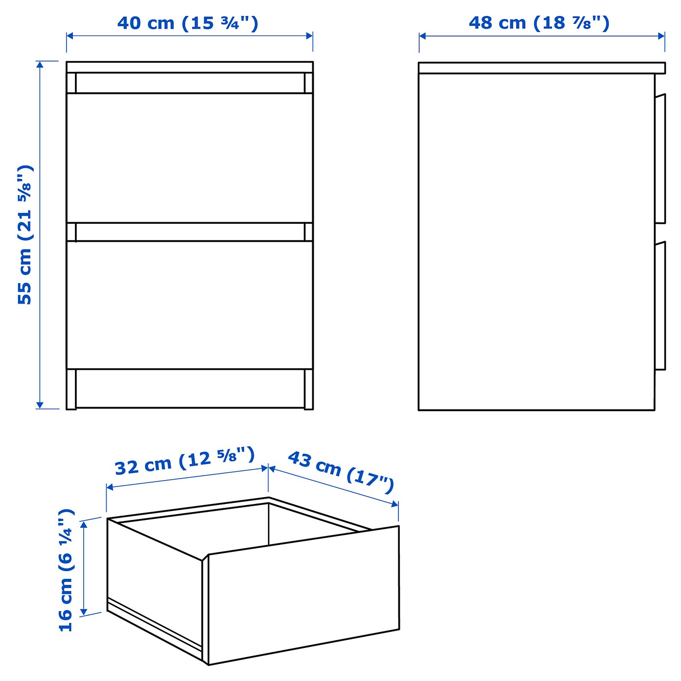 MALM bedroom furniture, set of 4 black-brown - IKEA