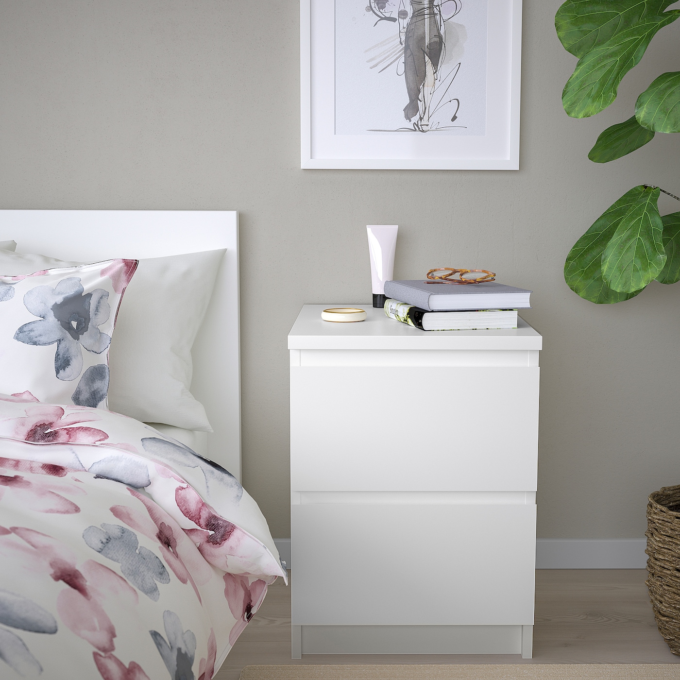 Ikea Malm Modern 2 Drawer Chest ,Bedside Table ,Bedroom All-Colors 40x55 cm