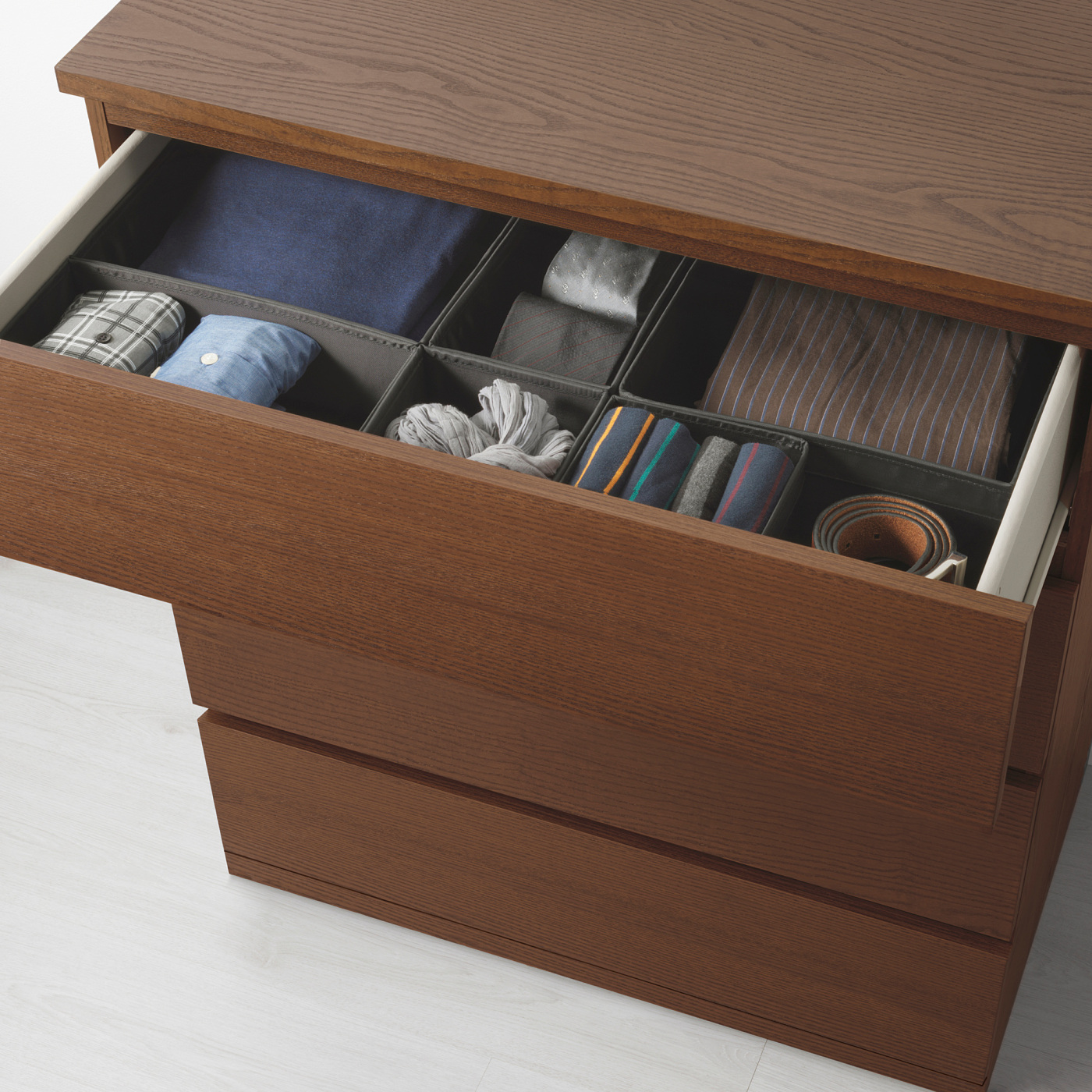 MALM chest of 4 drawers brown stained ash veneer - IKEA