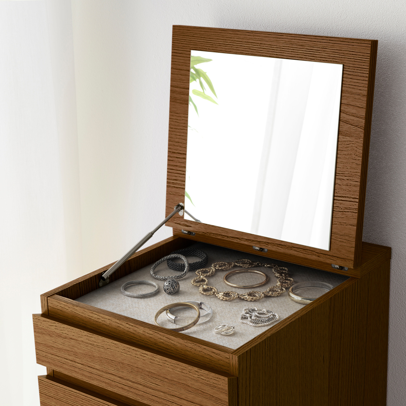 malm 6-drawer dresser brown stained ash veneer Osaka Six Drawer in Walnut | Modern Drawers main image 1