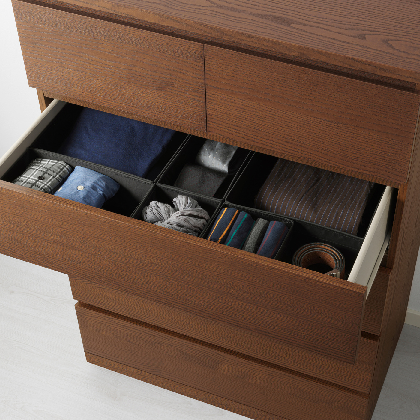 malm 6-drawer dresser brown stained ash veneer MALM chest of 6 drawers brown stained ash veneer