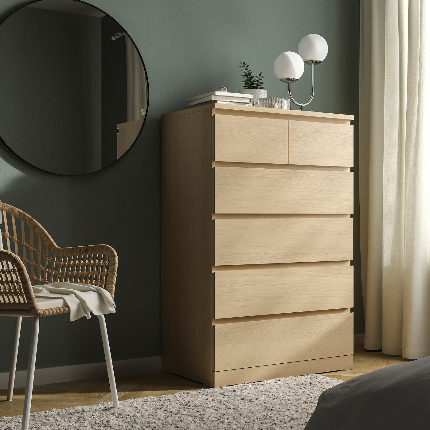 MALM chest of 6 drawers white stained oak veneer - IKEA MALM chest of 6 drawers white stained oak veneer - IKEA