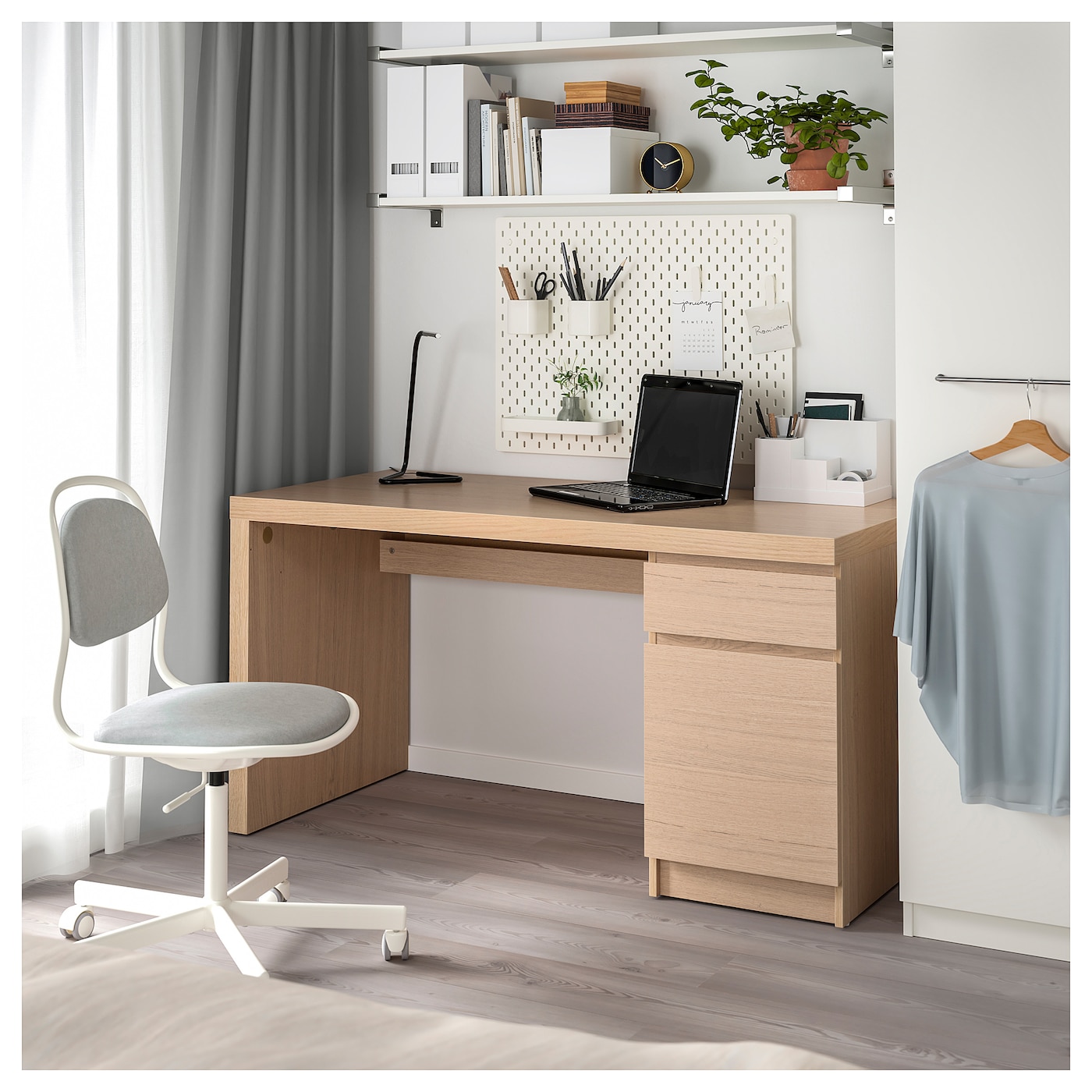 Ikea malm desk oak discount