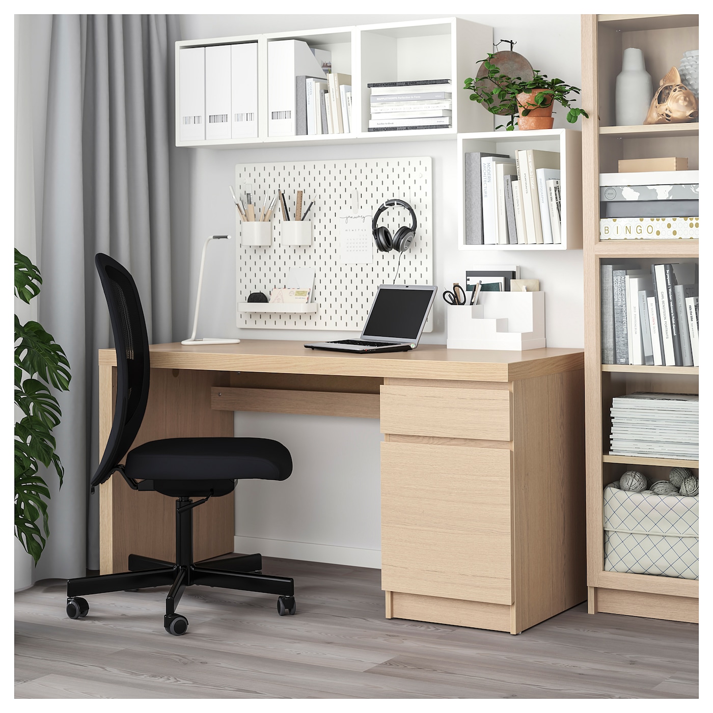 Malm desk oak veneer discount