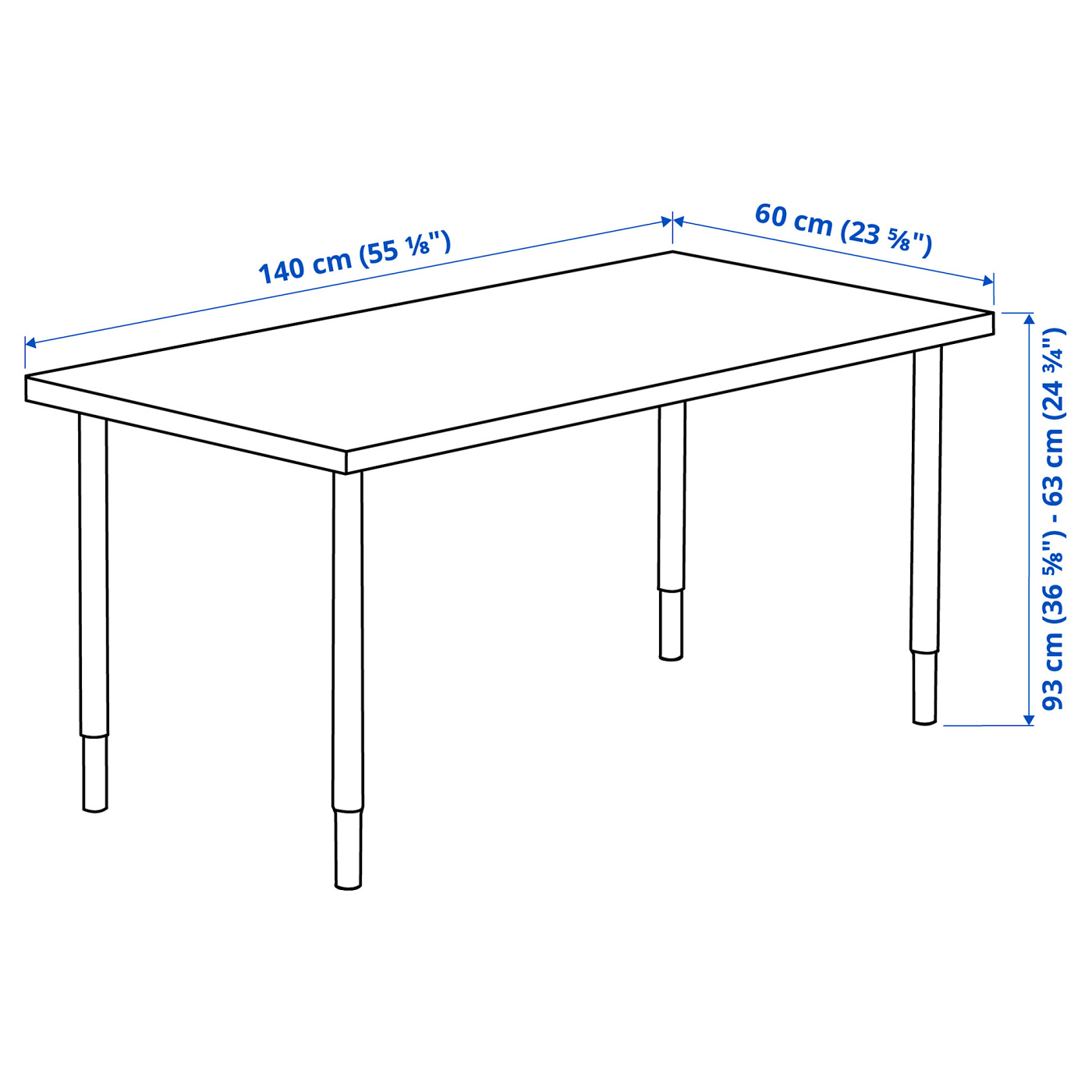 【IKEA】140×60 テーブル　MÅLSKYTT モルシット / OLOV オーロヴ デスク, バーチ/ホワイト, 140x60 cm MÅLSKYTT / OLOV desk birch/white - IKEA