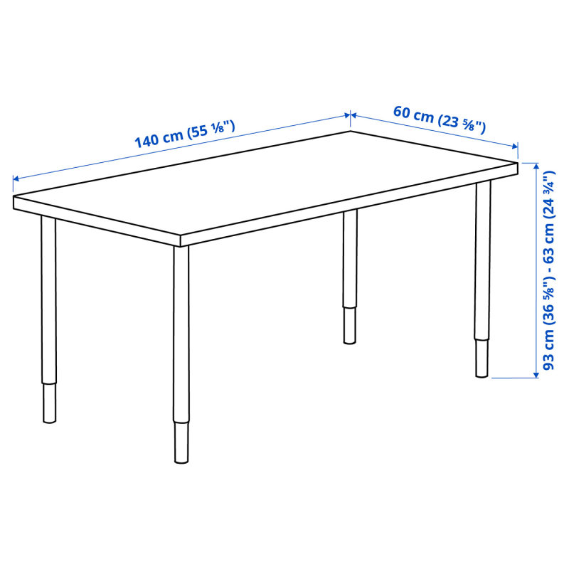 MÅLSKYTT / OLOV desk birch/white - IKEA