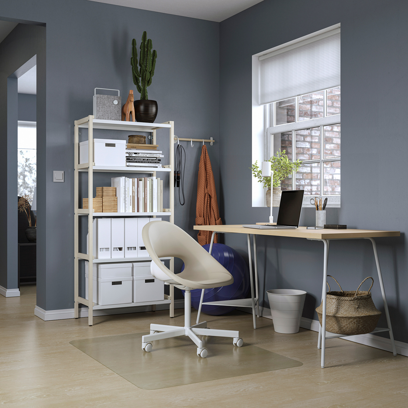 MÅLSKYTT / TILLSLAG desk birch/white - IKEA