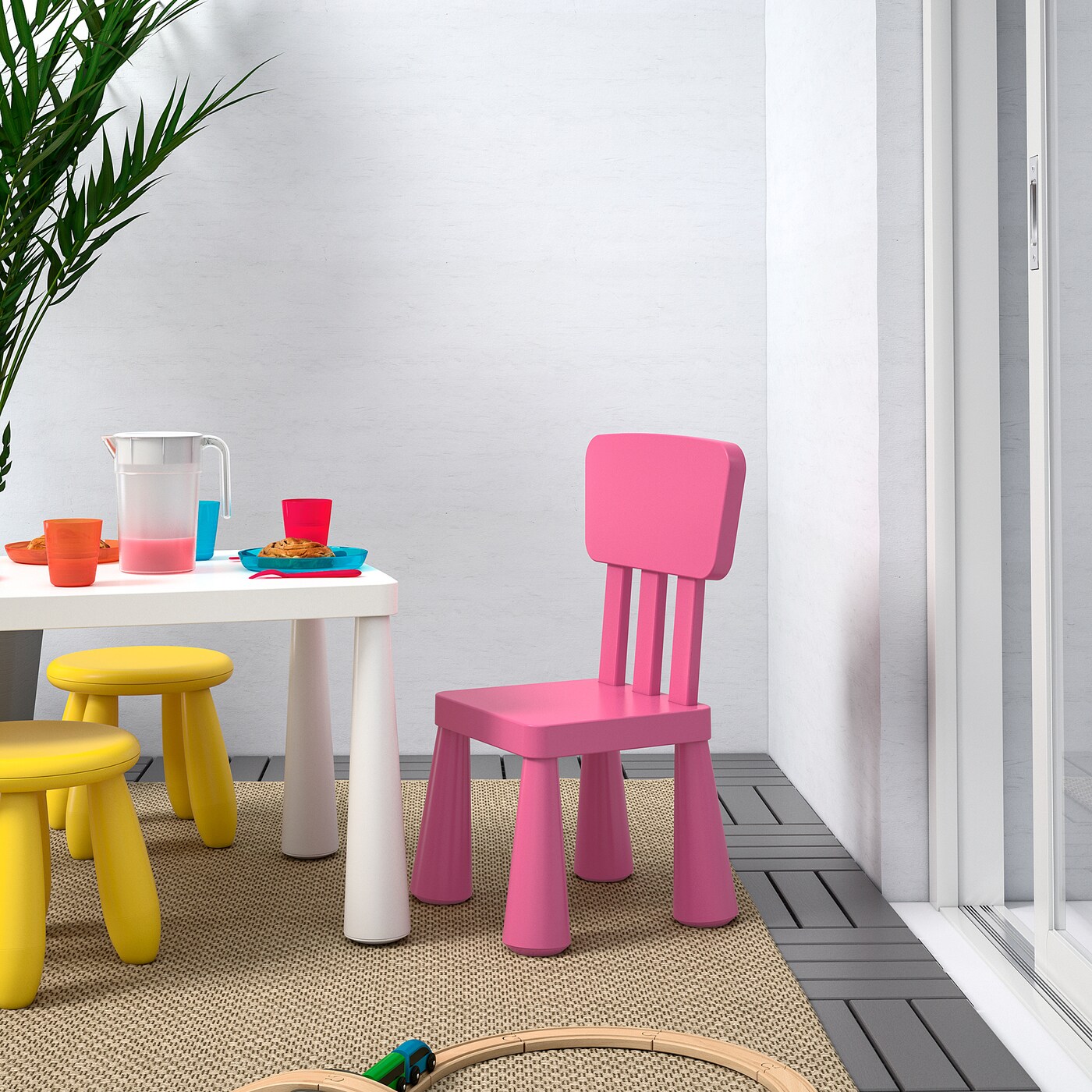 MAMMUT children's chair in/outdoor/pink - IKEA