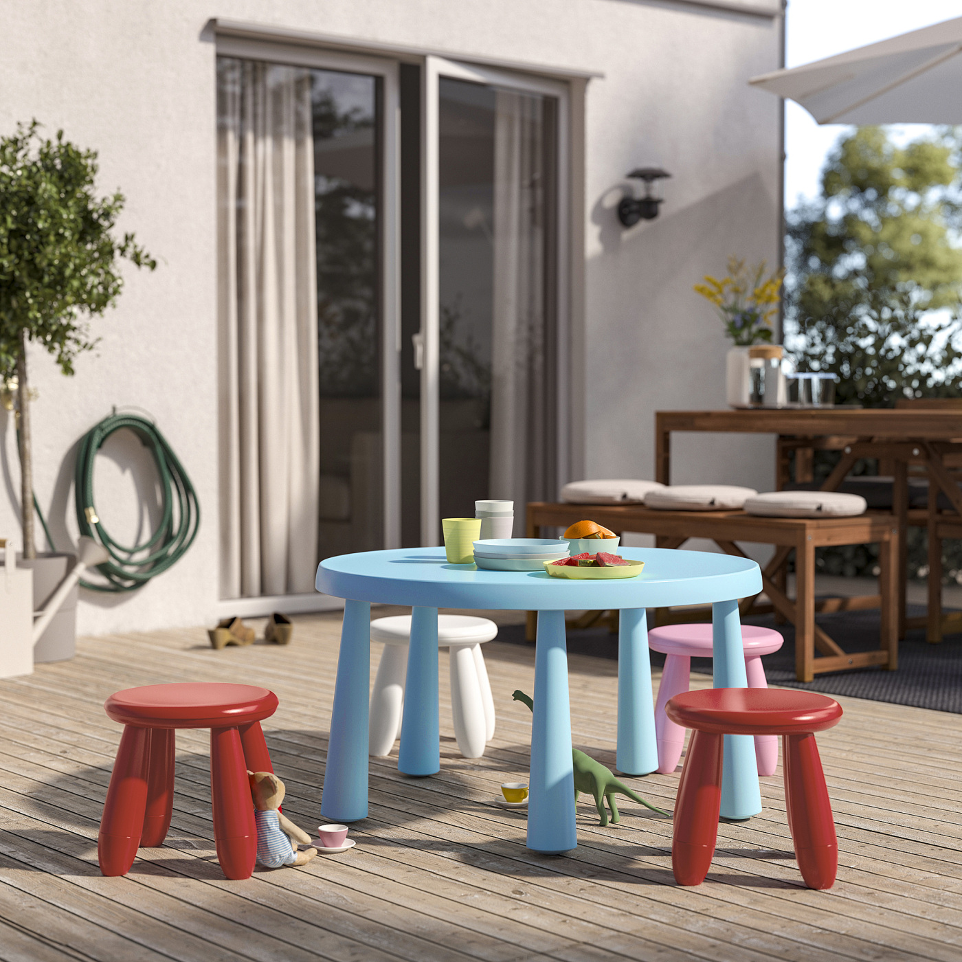 MAMMUT children's stool in/outdoor/red - IKEA