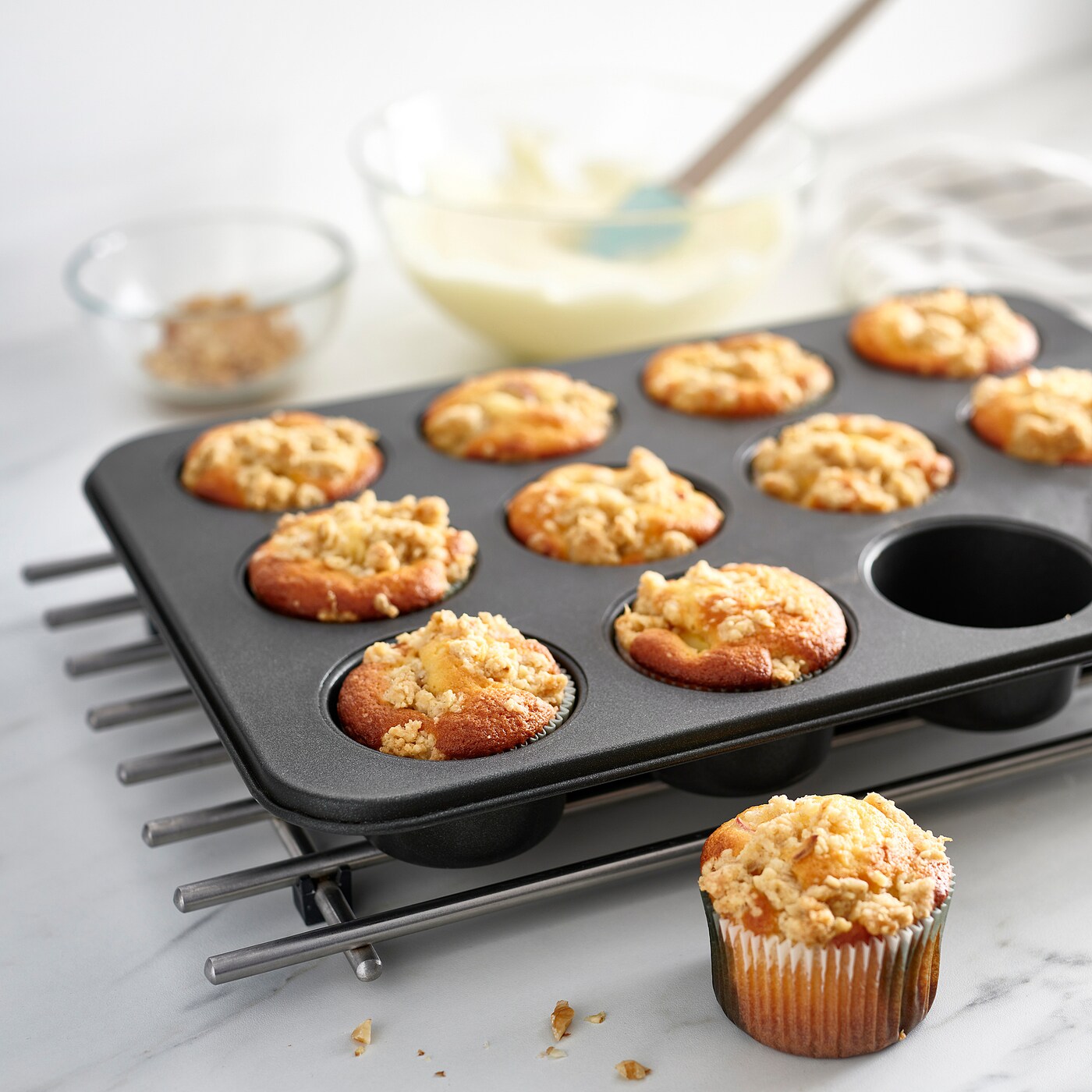 MANTAGG muffin tin non stick coating dark grey IKEA