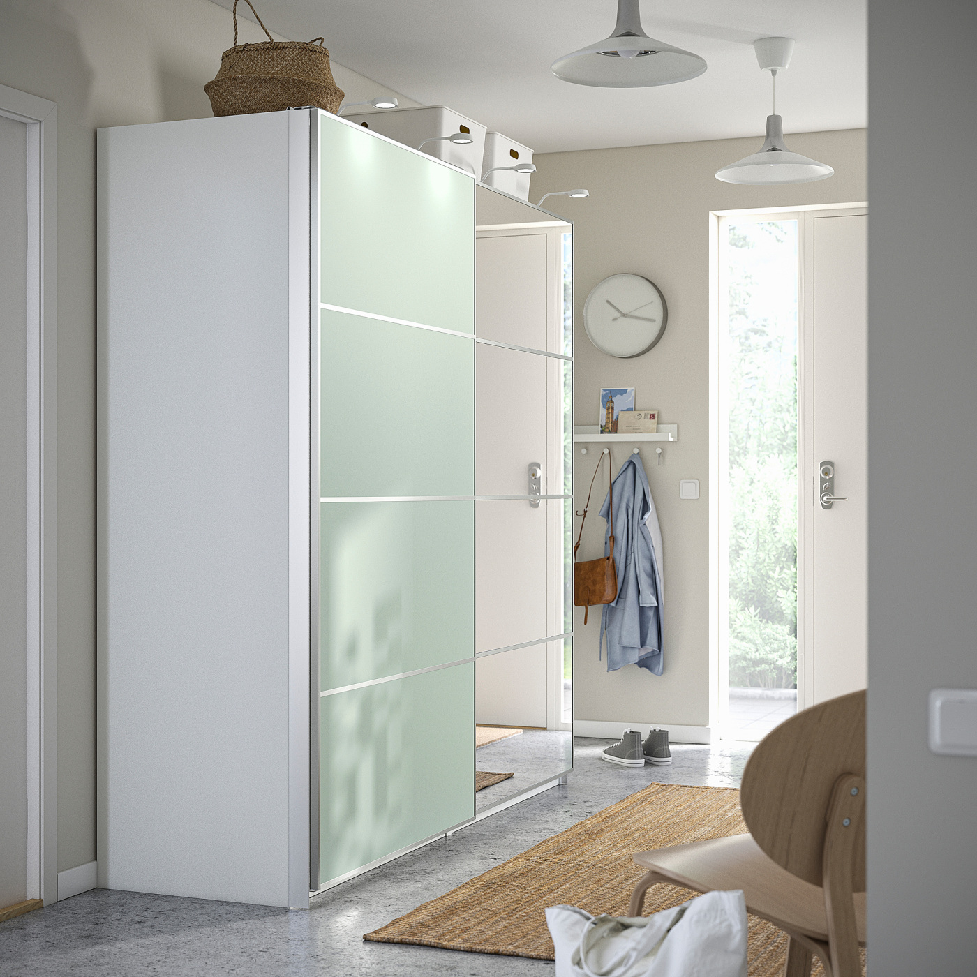 MEHAMN/AULI pair of sliding doors aluminium double sided/light
