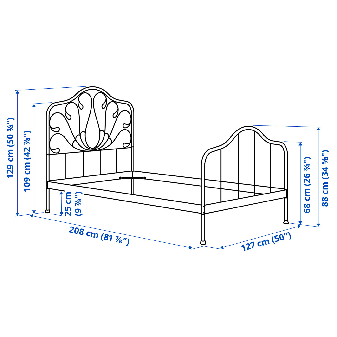 MELLGRUND bed frame off-white/Luröy - IKEA