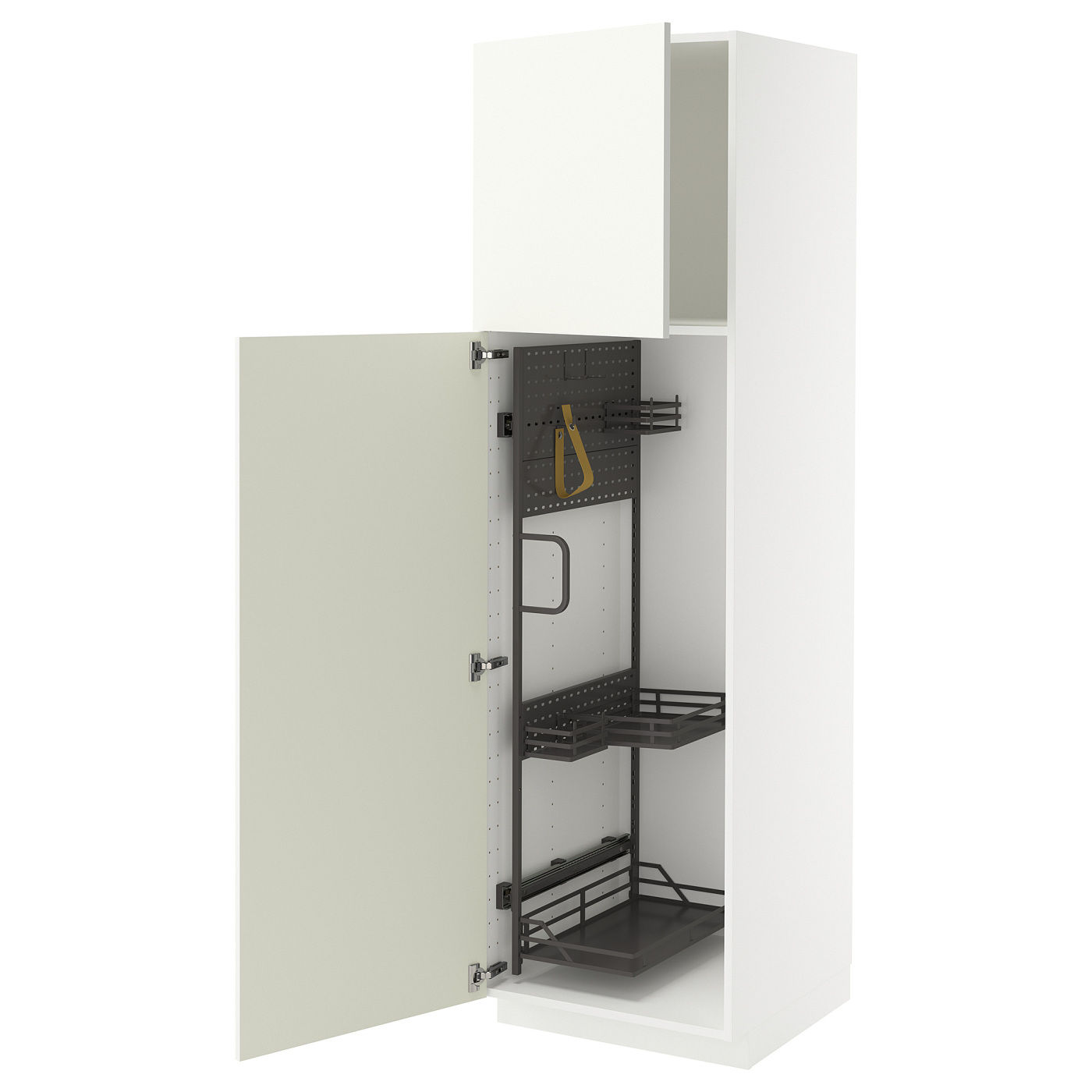 METOD high cabinet with cleaning interior white/Vallstena white - IKEA