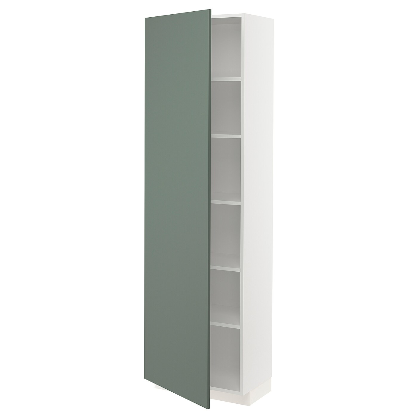 METOD high cabinet with shelves white Bodarp grey green IKEA