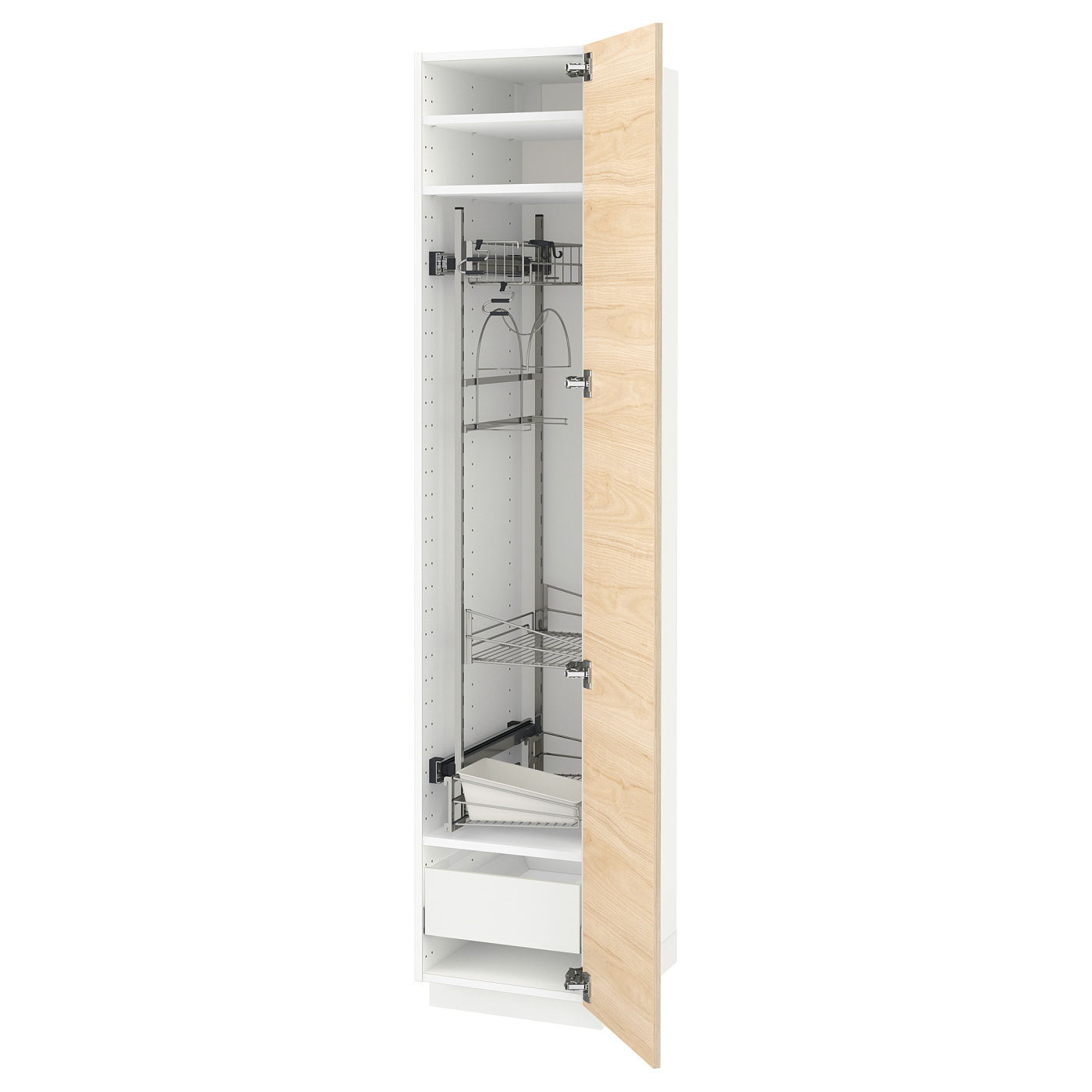 METOD / MAXIMERA high cabinet with cleaning interior white
