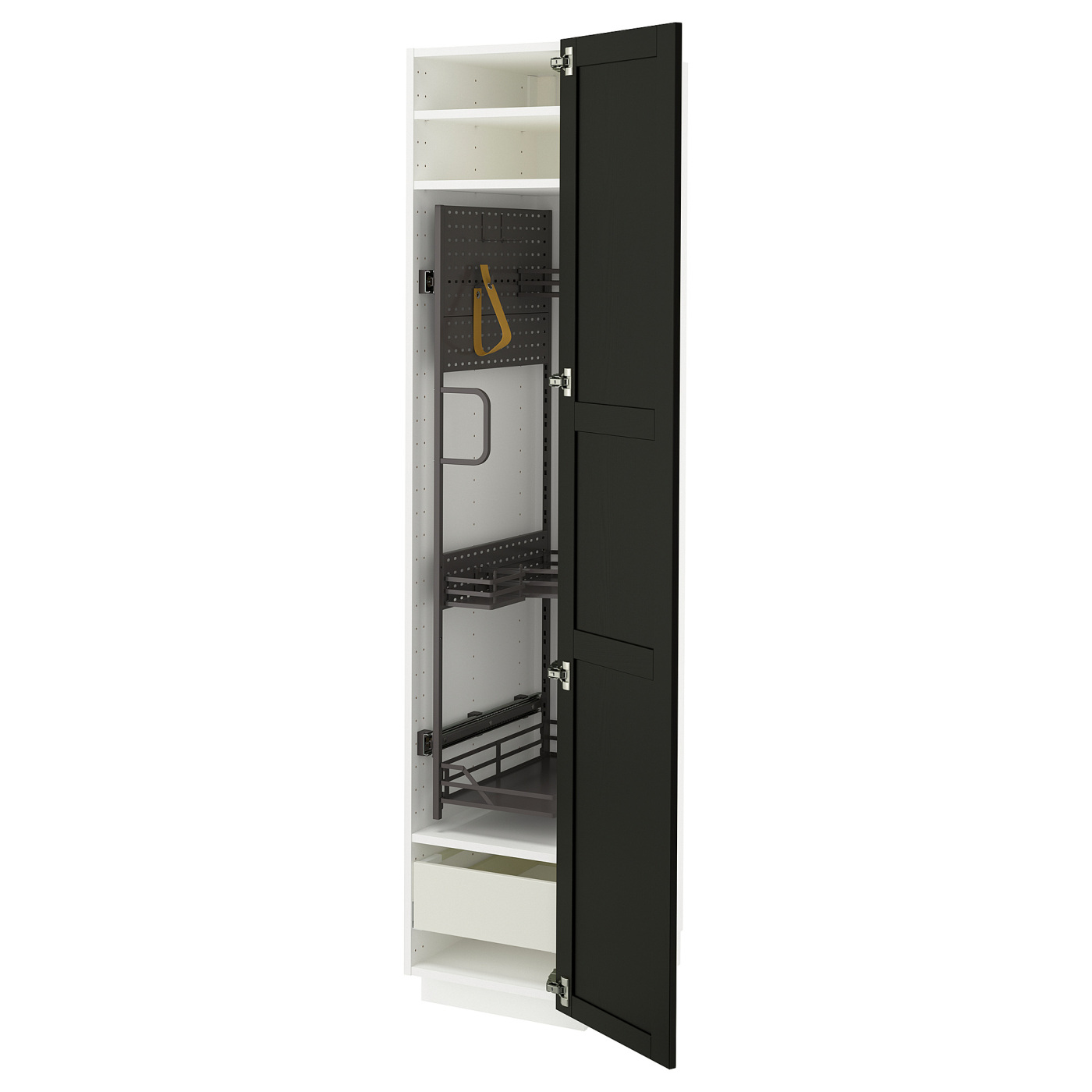 METOD / MAXIMERA high cabinet with cleaning interior white