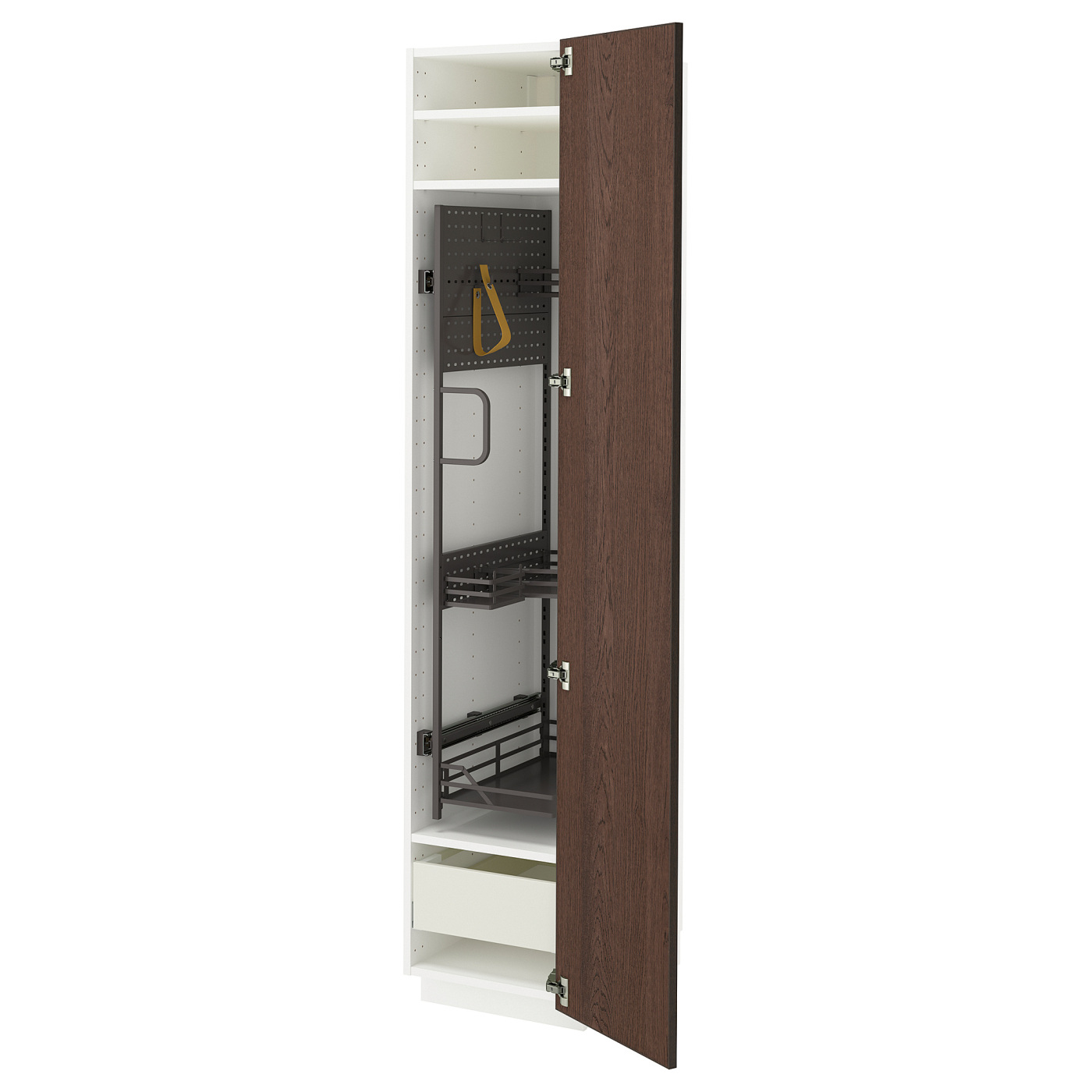 METOD / MAXIMERA high cabinet with cleaning interior white/Sinarp