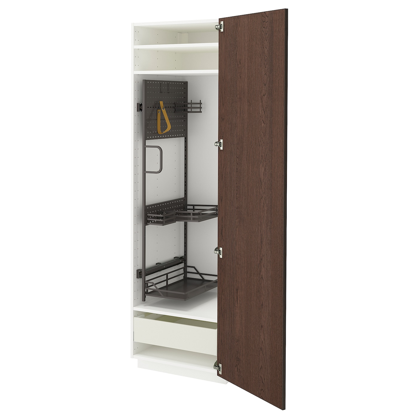 METOD / MAXIMERA high cabinet with cleaning interior white/Sinarp