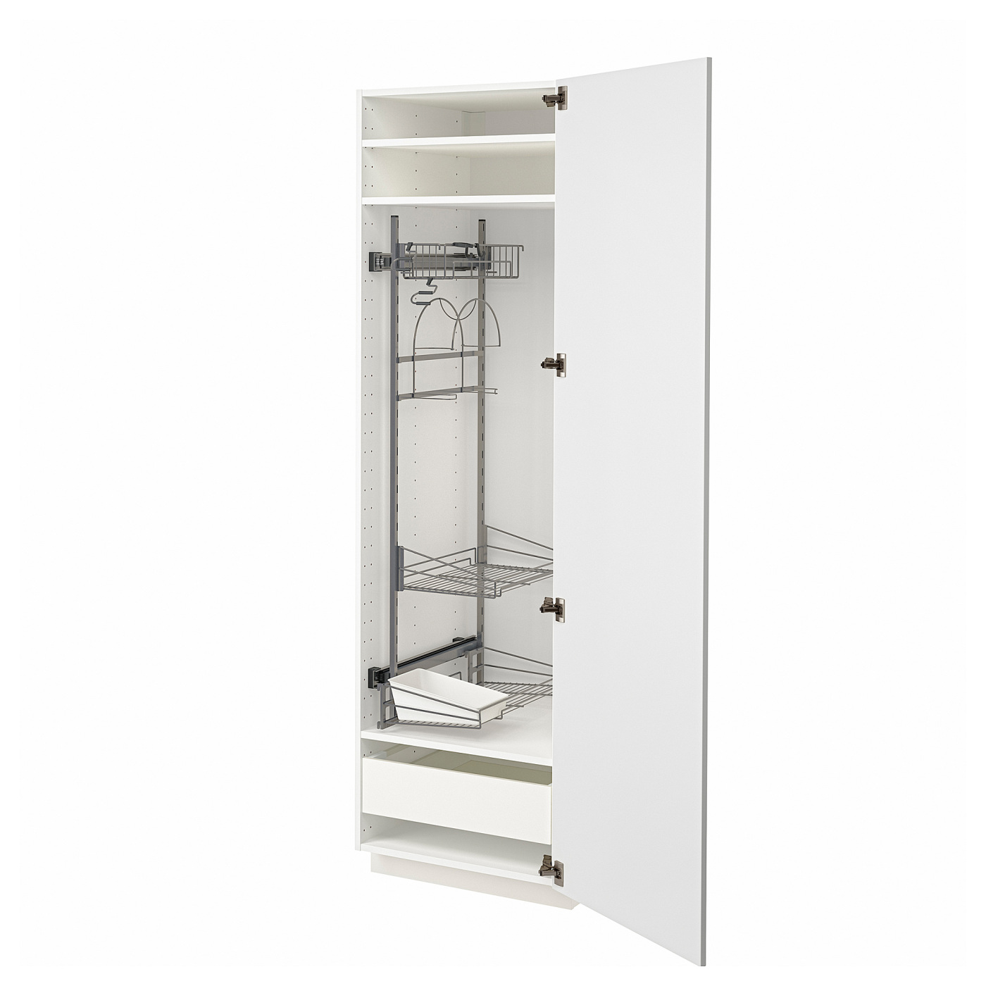 METOD / MAXIMERA high cabinet with cleaning interior white
