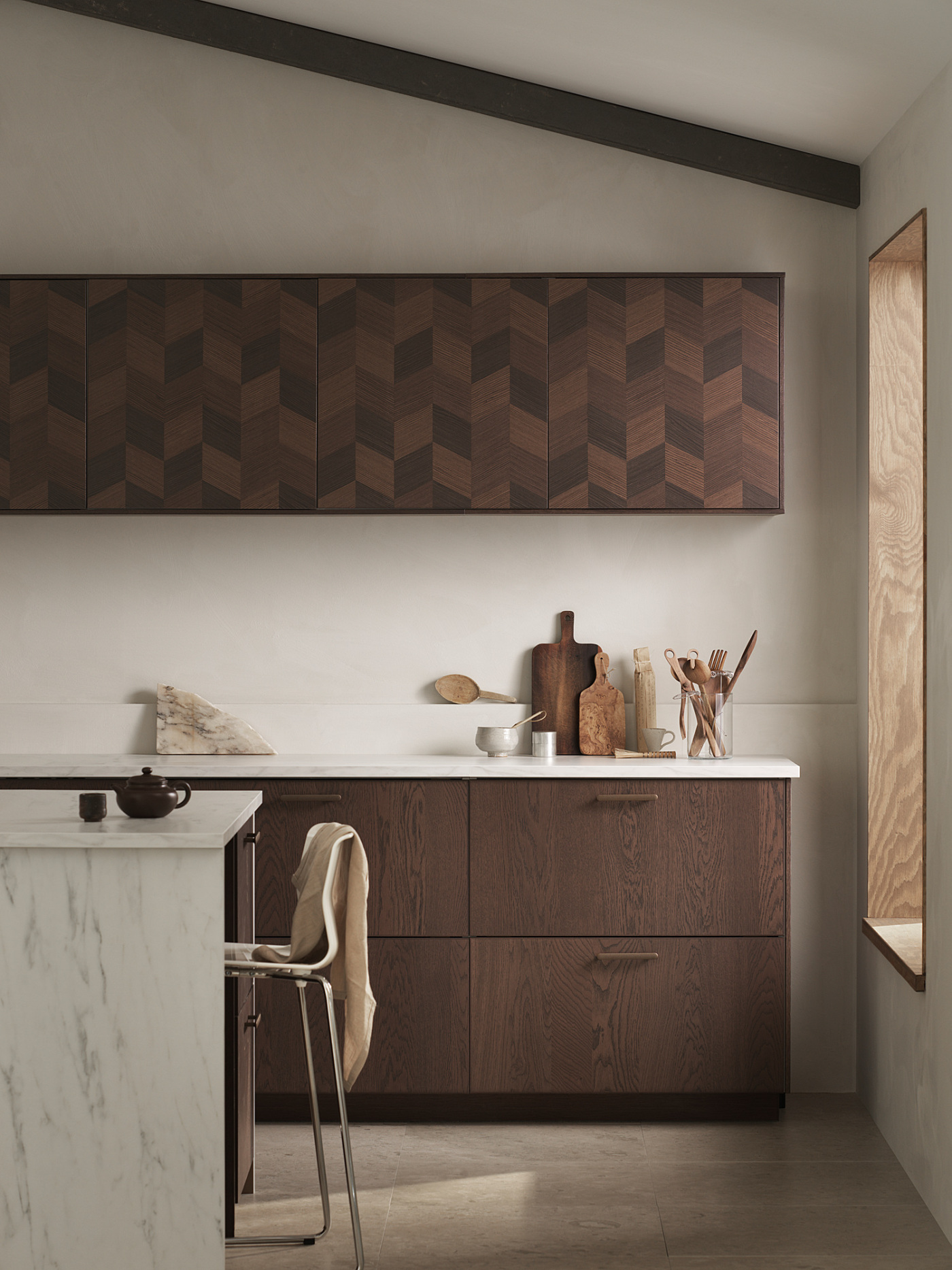 METOD wall cabinet horizontal w push-open white Hasslarp/brown