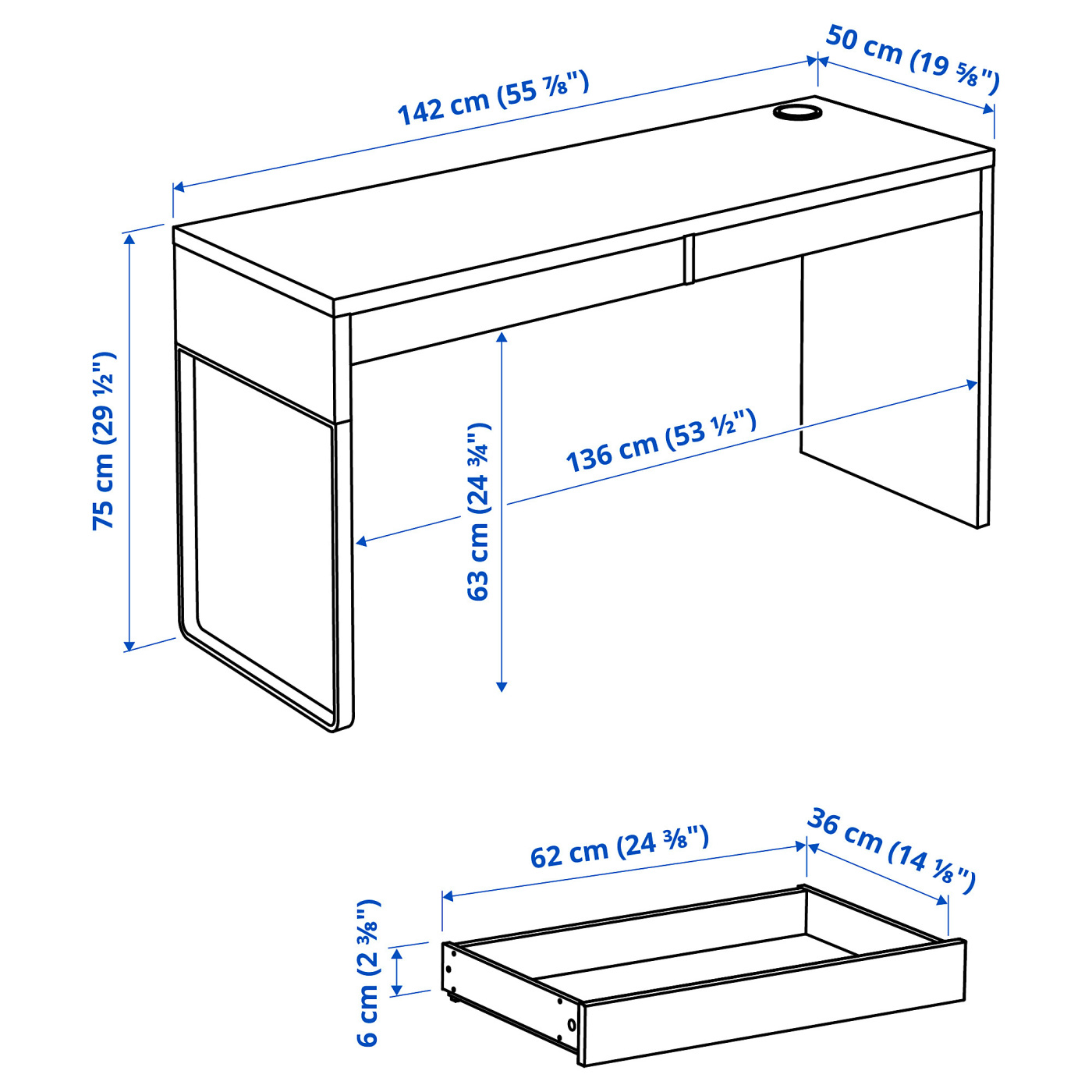 MICKE desk black-brown - IKEA