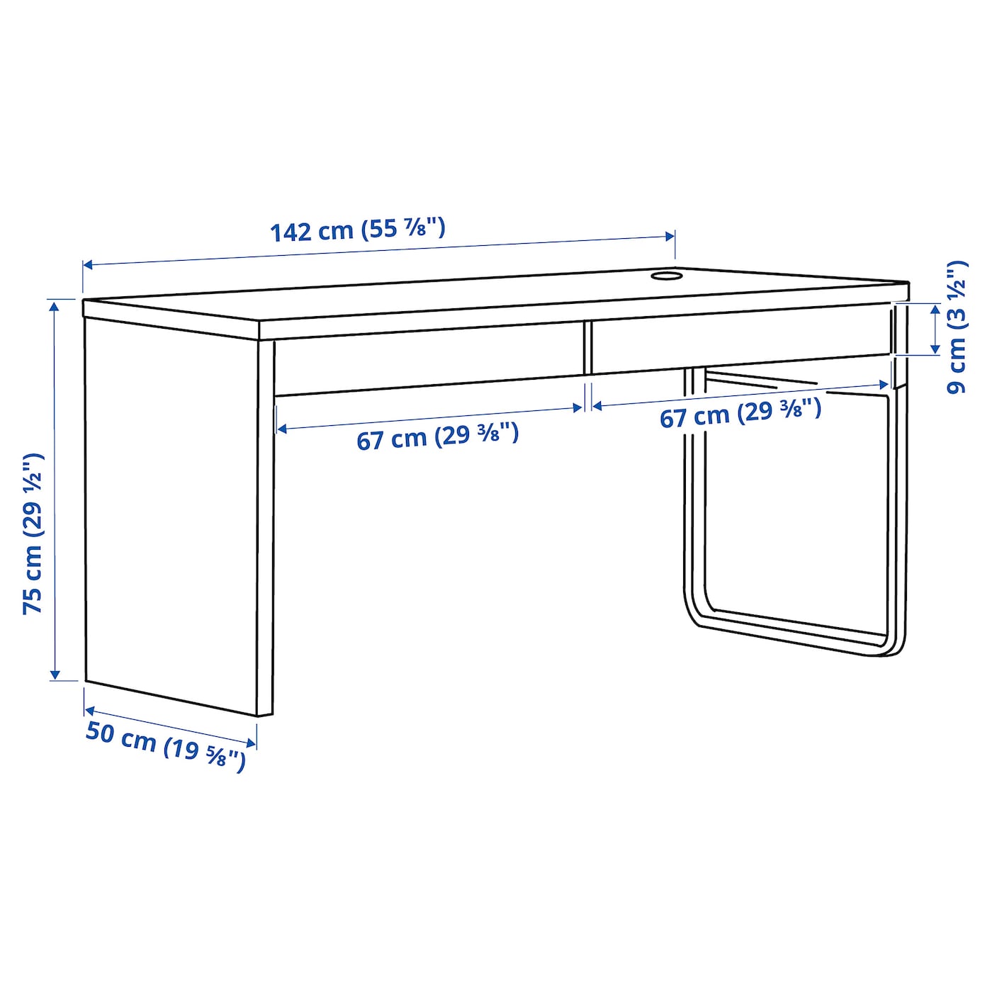 Amazon.com: IKEA MICKE Desk, 105x50 cm, White : Home & Kitchen
