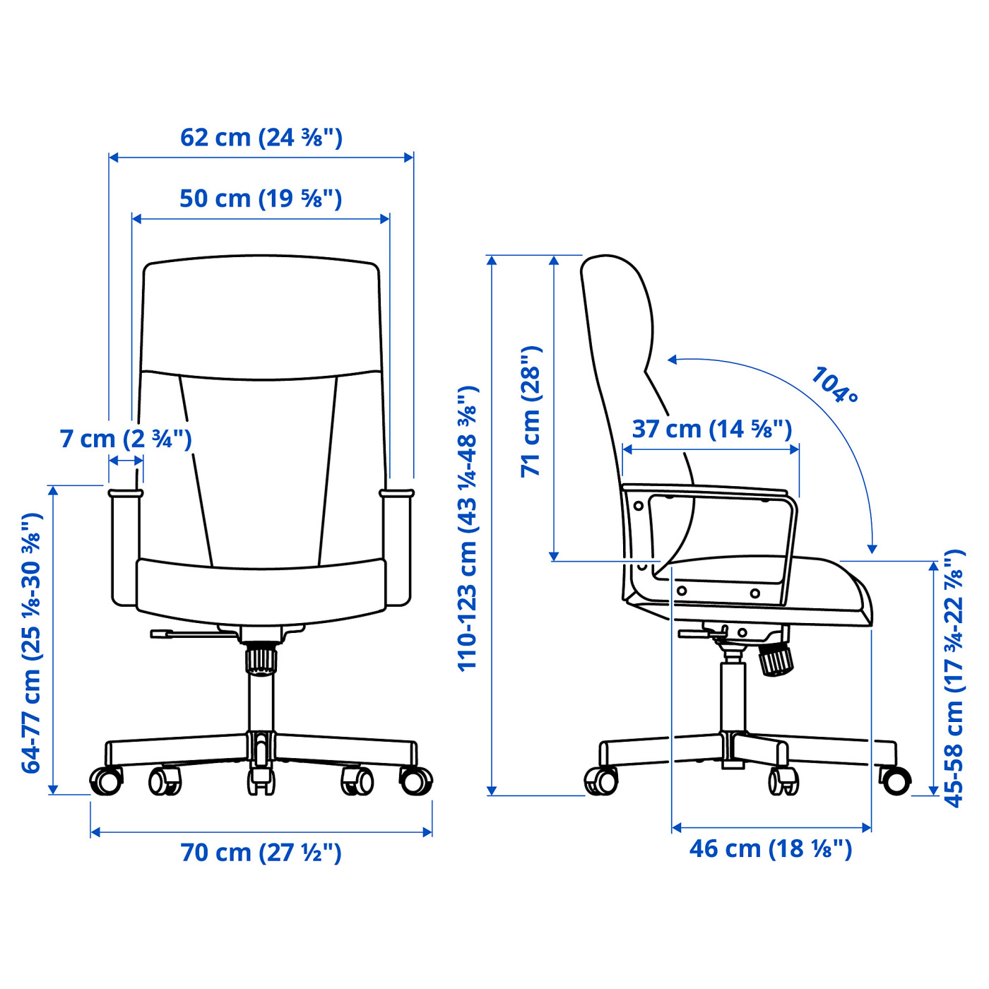 MILLBERGET swivel chair Murum golden-brown - IKEA