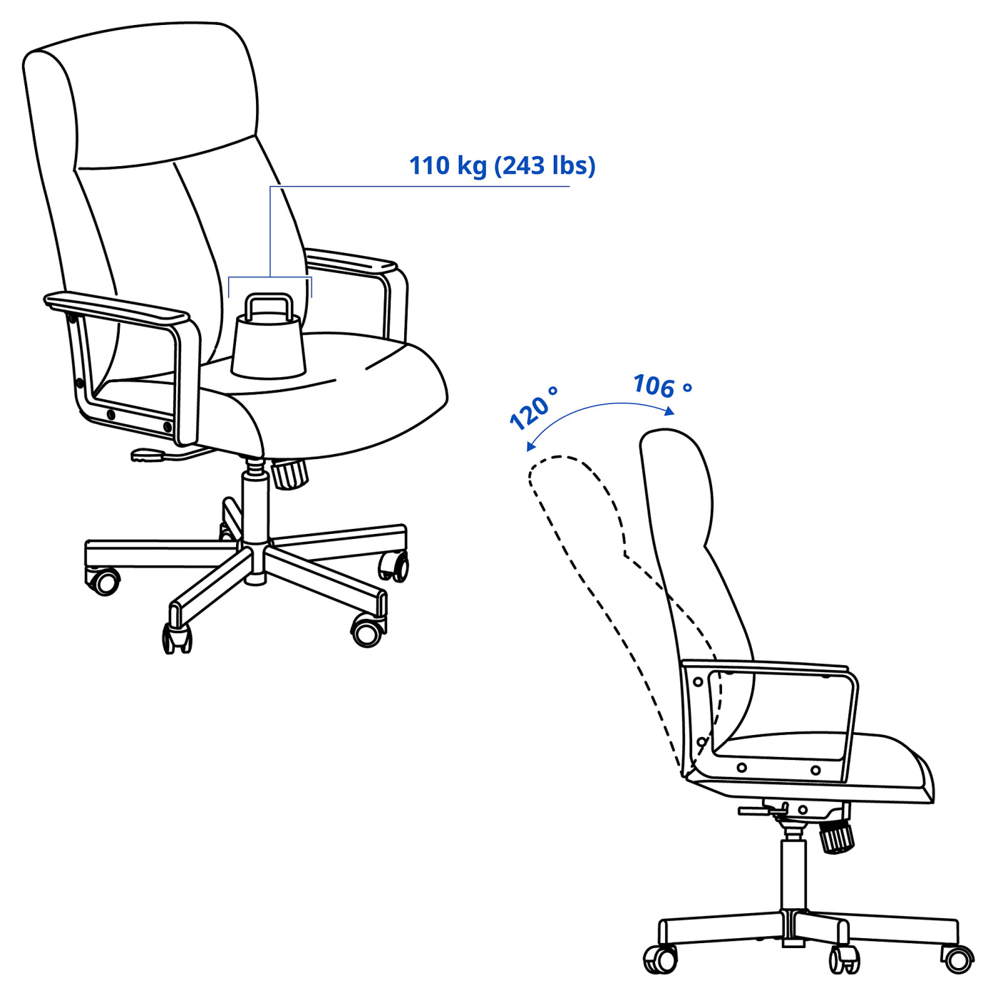 MILLBERGET swivel chair Murum golden-brown - IKEA